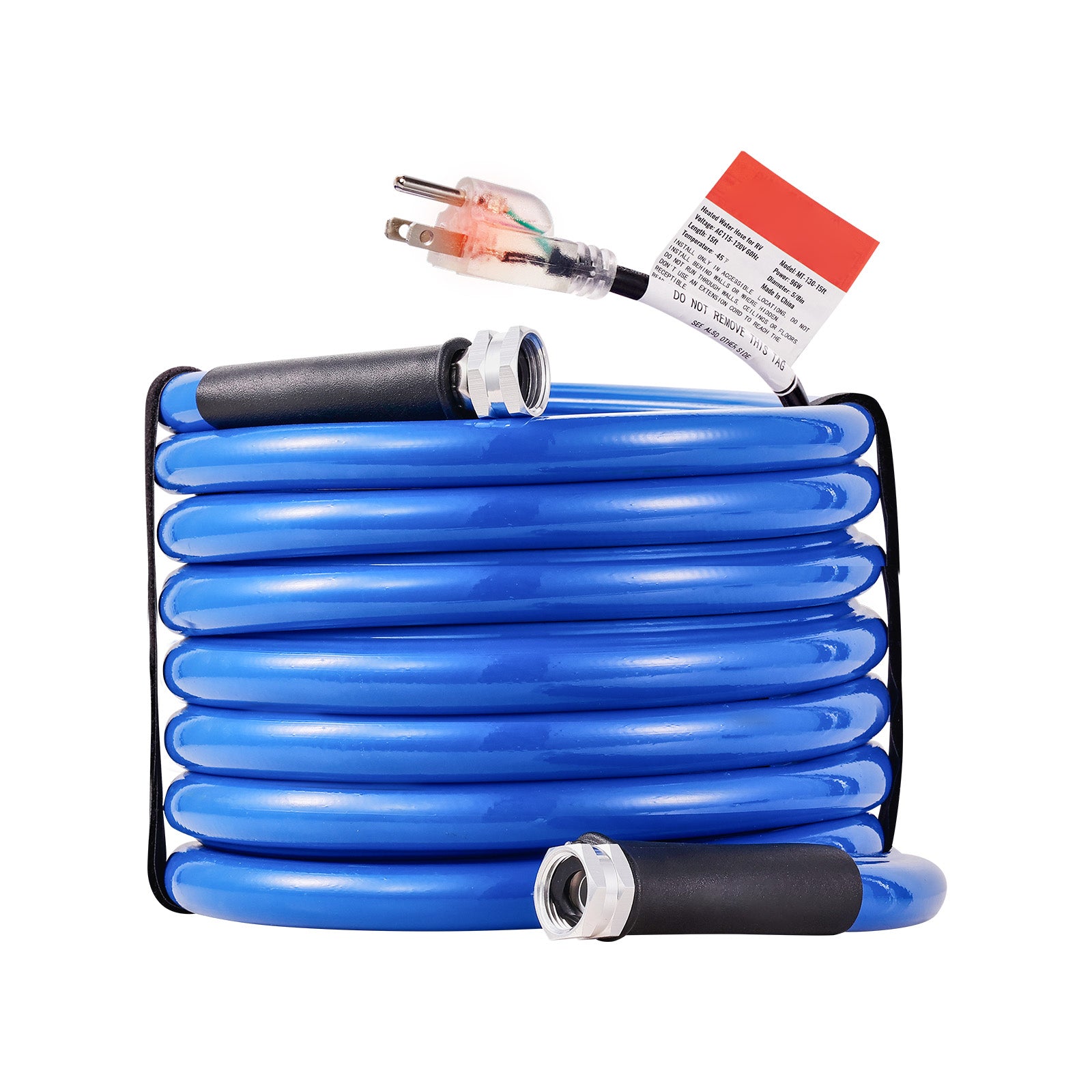 30ft Heated Water Hose for RV, Heated Drinking Water Hose Antifreeze to -45°F, Automatic Self-regulating, 5/8" I.D. with 3/4" GHT Adapter, Lead and BPA Free