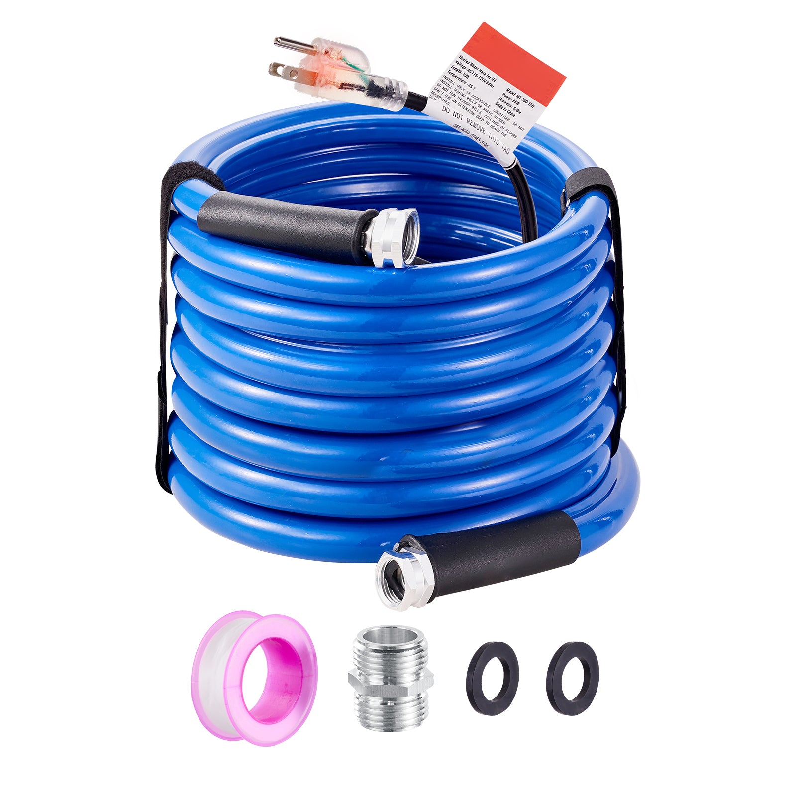 30ft Heated Water Hose for RV, Heated Drinking Water Hose Antifreeze to -45°F, Automatic Self-regulating, 5/8" I.D. with 3/4" GHT Adapter, Lead and BPA Free