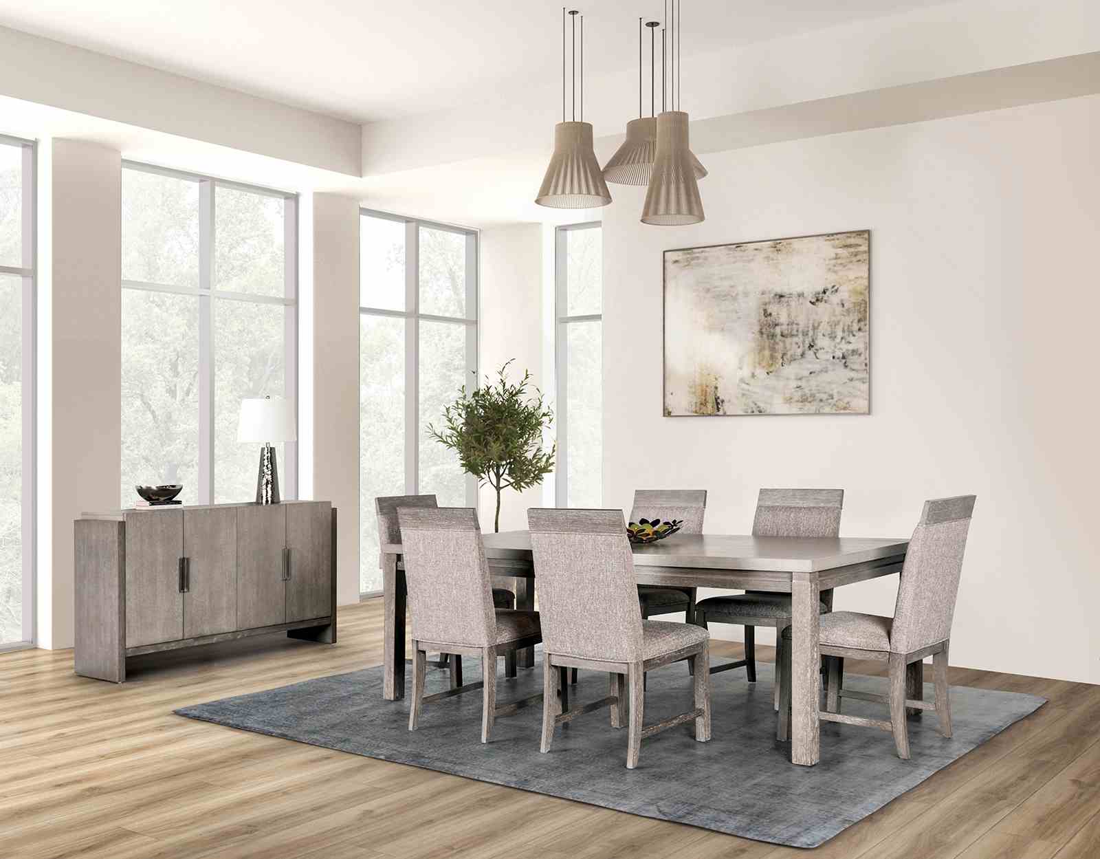 Transitional Style 2pc Side Chair Two Tone Design Padded Chair Gray And Stone Gray Finish Dining Room