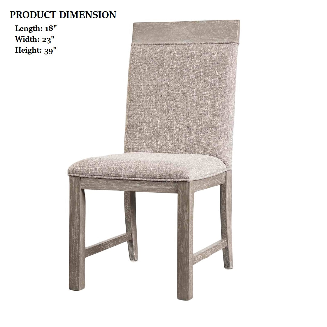 Transitional Style 2pc Side Chair Two Tone Design Padded Chair Gray And Stone Gray Finish Dining Room