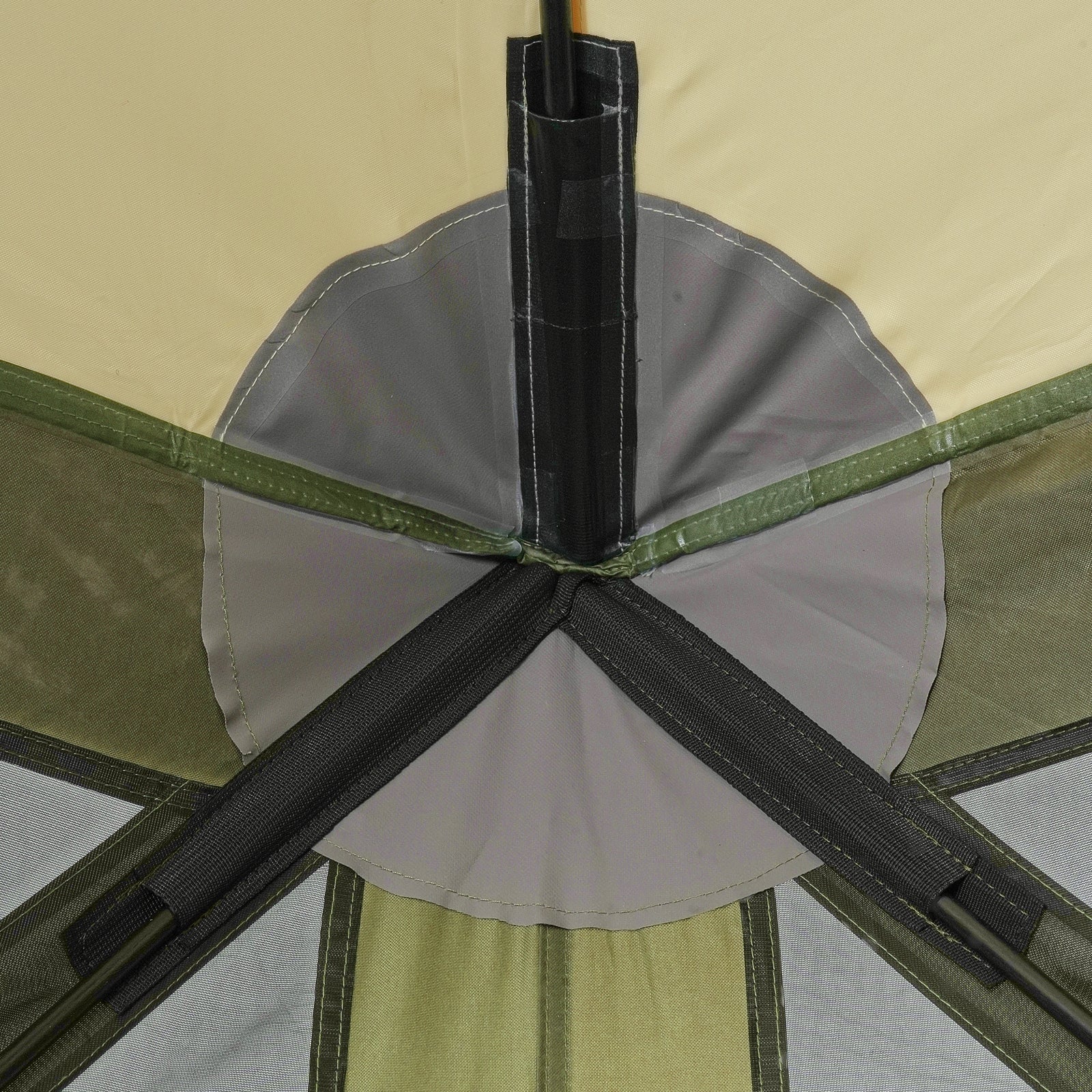 Pop Up Gazebo Tent, Pop-Up Screen Tent 6 Sided Canopy Sun Shelter with 6 Removable Privacy Wind Cloths & Mesh Windows, 12x12FT Quick Set Screen Tent with Mosquito Netting, Army Green