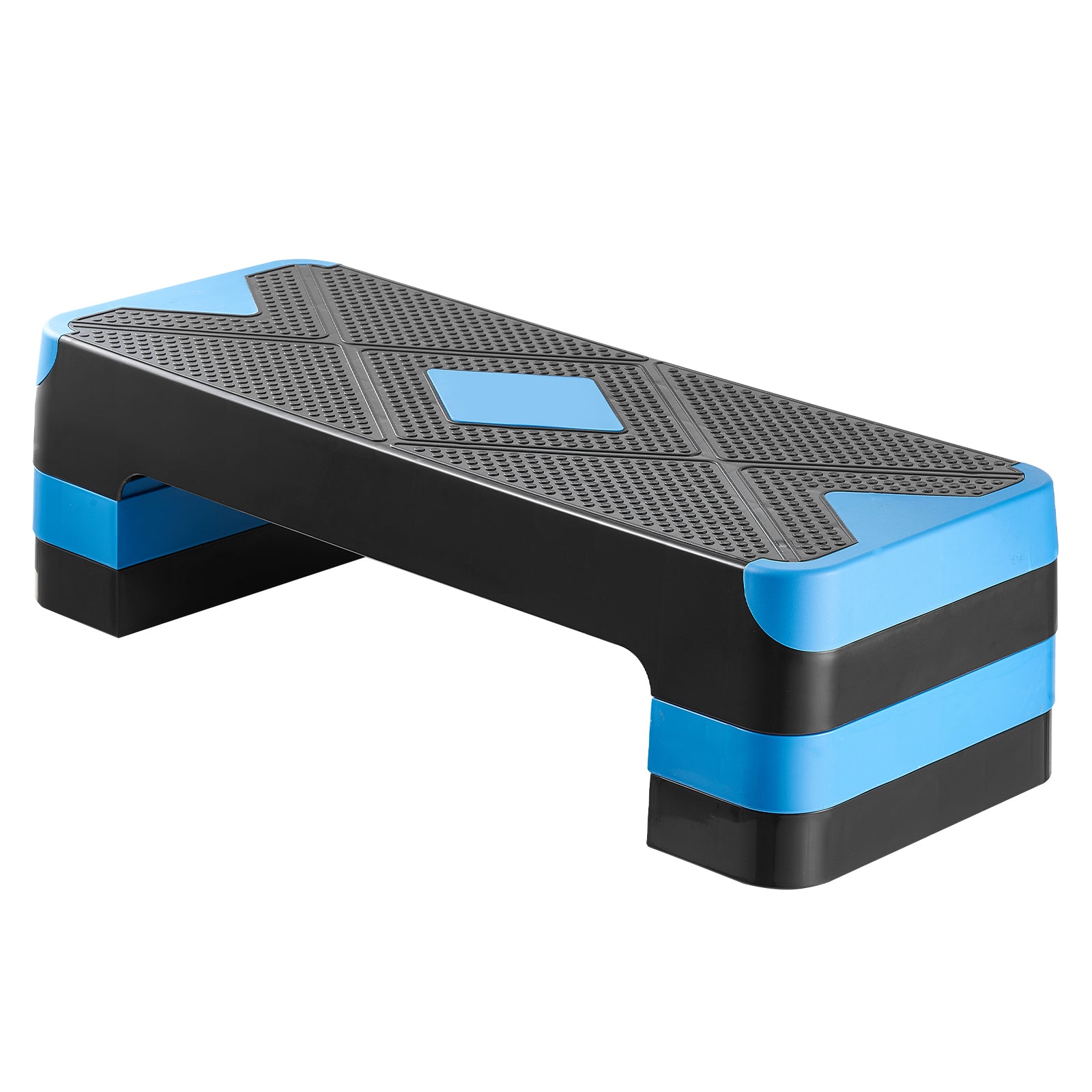 Aerobic Exercise Step Platform Height Adjustable Workout Stepper 4 Riser Blue