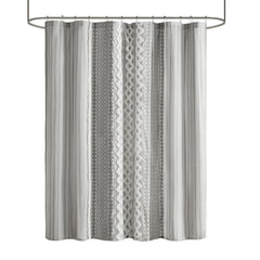 Cotton Printed Shower Curtain with Chenille