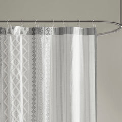 Cotton Printed Shower Curtain with Chenille