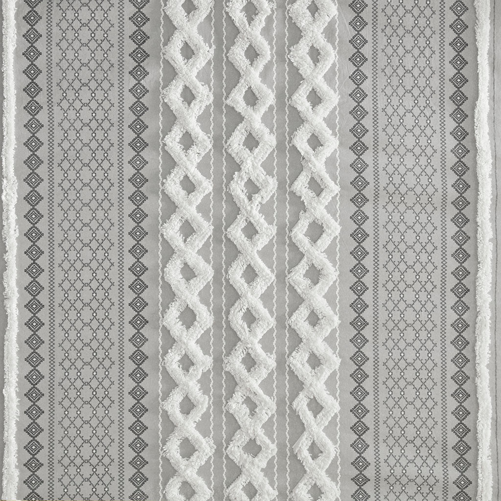 Cotton Printed Shower Curtain with Chenille
