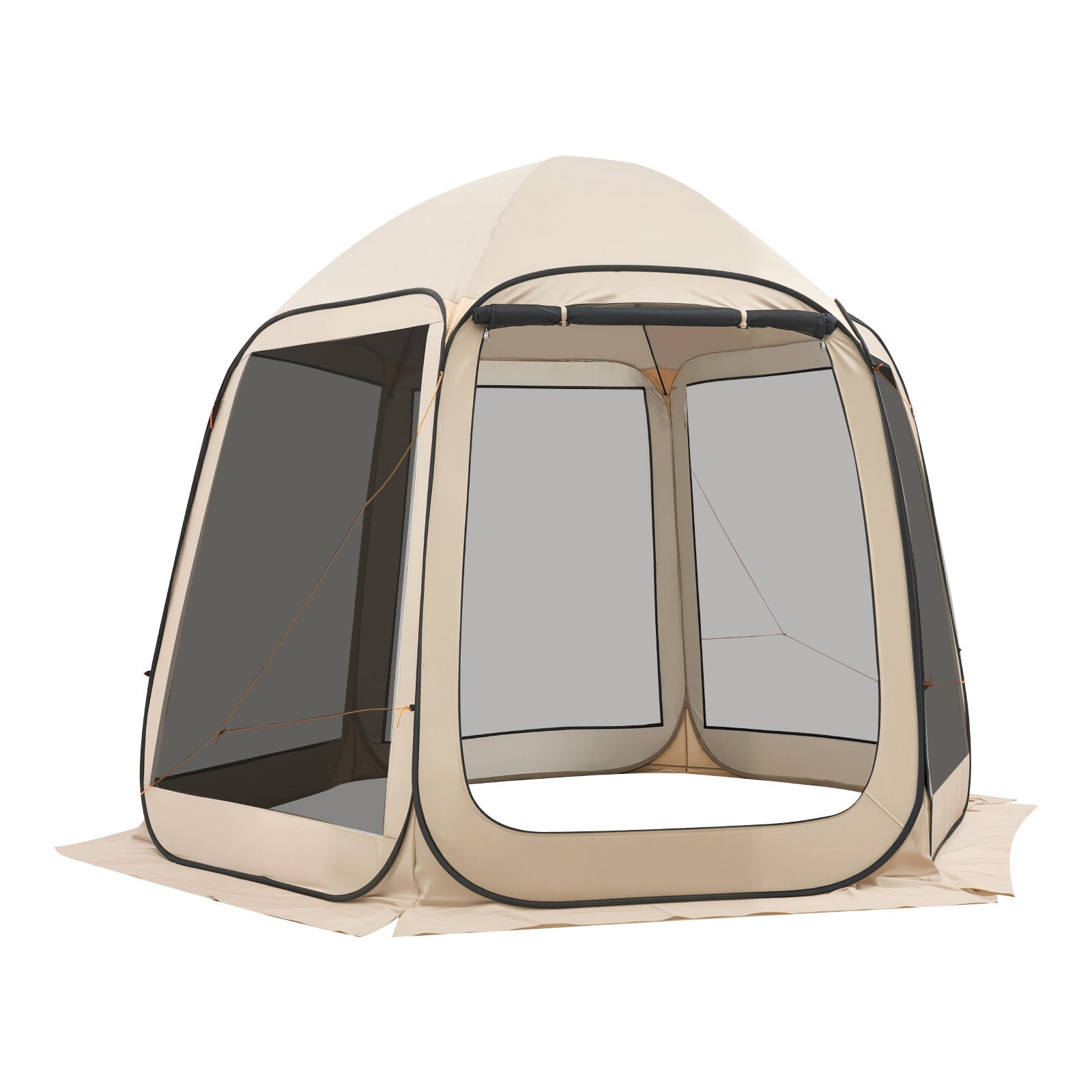 Screen House Tent, 10 x 9.2 ft, 4-8 Person Pop Up Screen Tent, Portable Screened in Canopy with Carry Bag, Netting Sides, Ground Stakes, for Garden, Patio, Backyard, Outdoor Activities, Beige