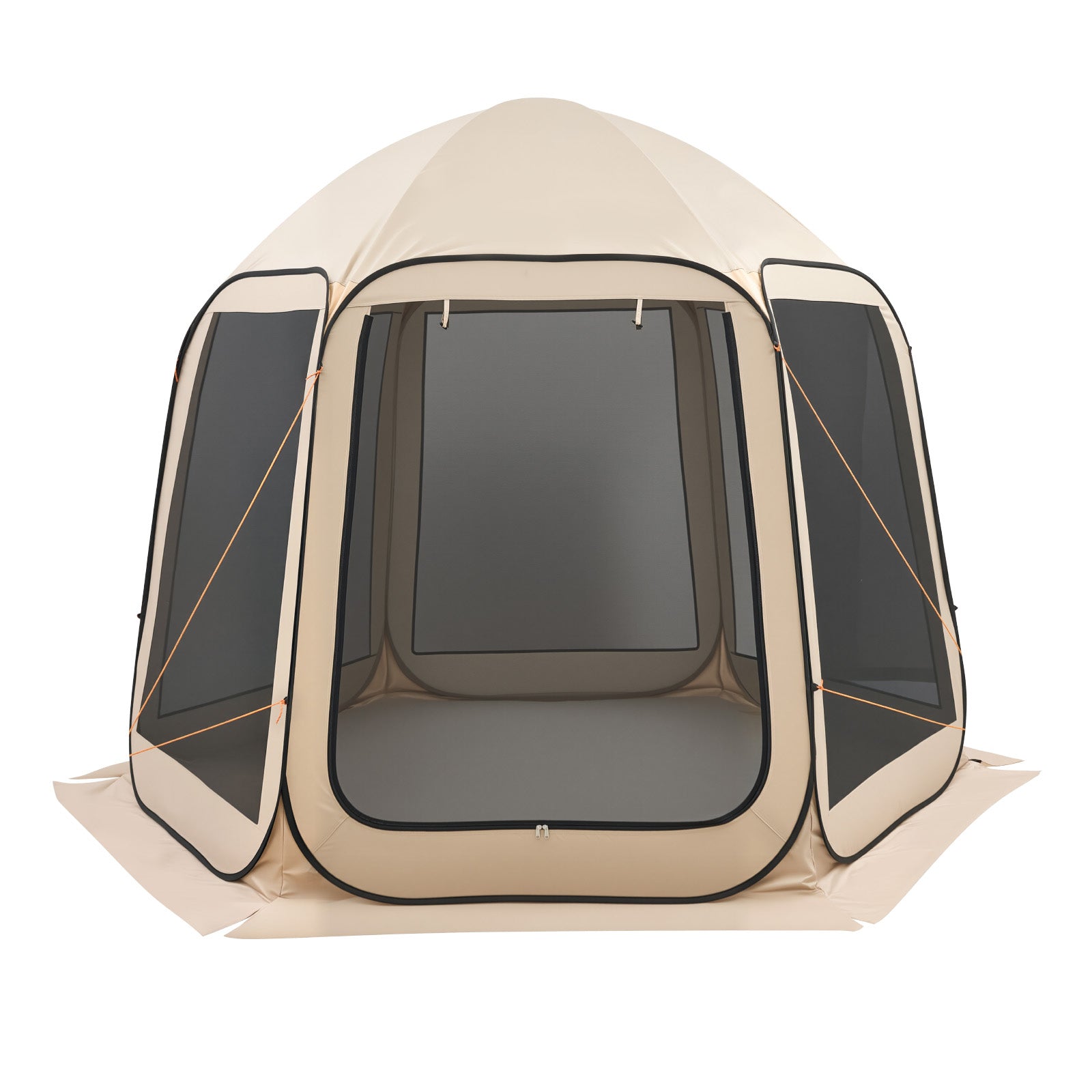 Screen House Tent, 10 x 9.2 ft, 4-8 Person Pop Up Screen Tent, Portable Screened in Canopy with Carry Bag, Netting Sides, Ground Stakes, for Garden, Patio, Backyard, Outdoor Activities, Beige