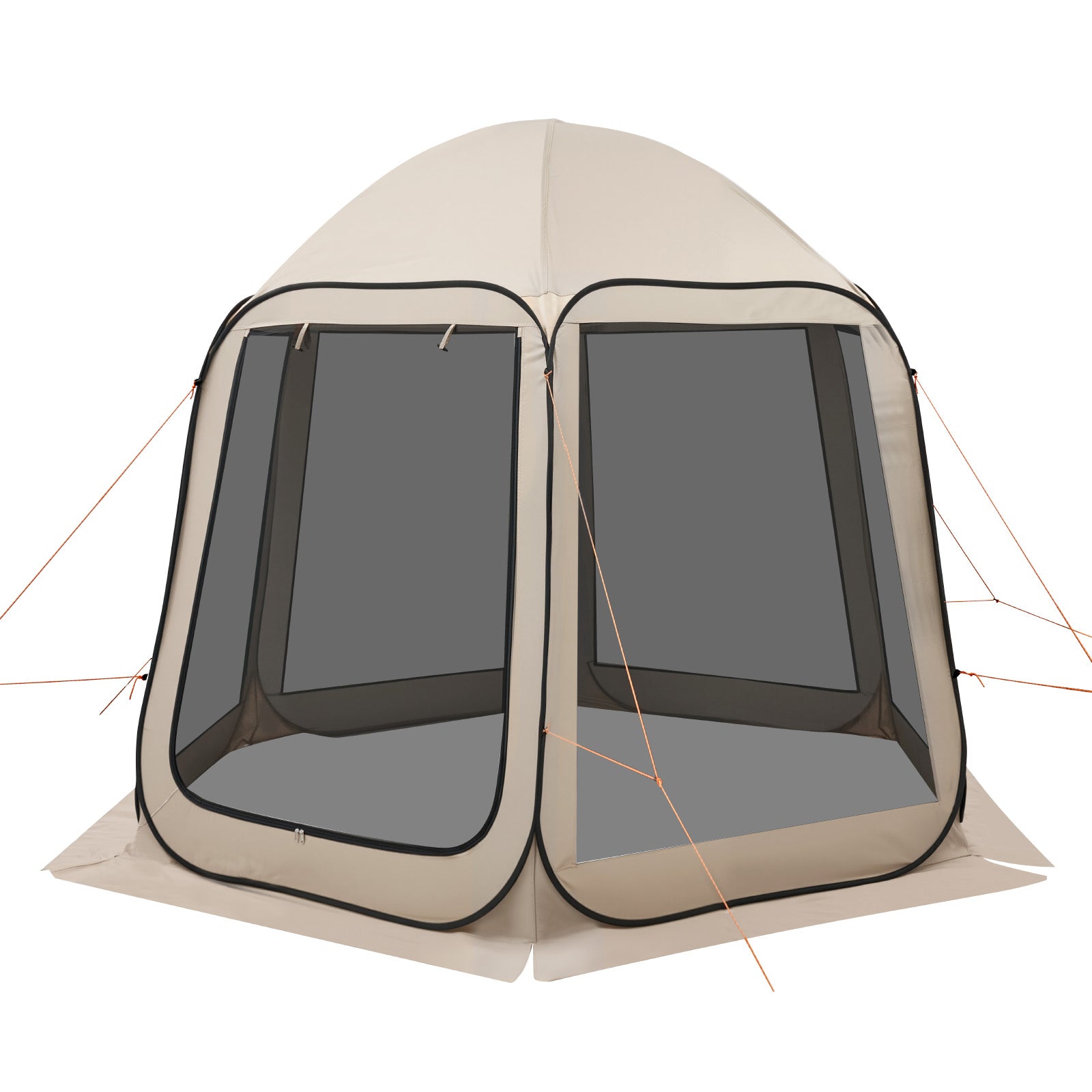 Screen House Tent, 10 x 9.2 ft, 4-8 Person Pop Up Screen Tent, Portable Screened in Canopy with Carry Bag, Netting Sides, Ground Stakes, for Garden, Patio, Backyard, Outdoor Activities, Beige