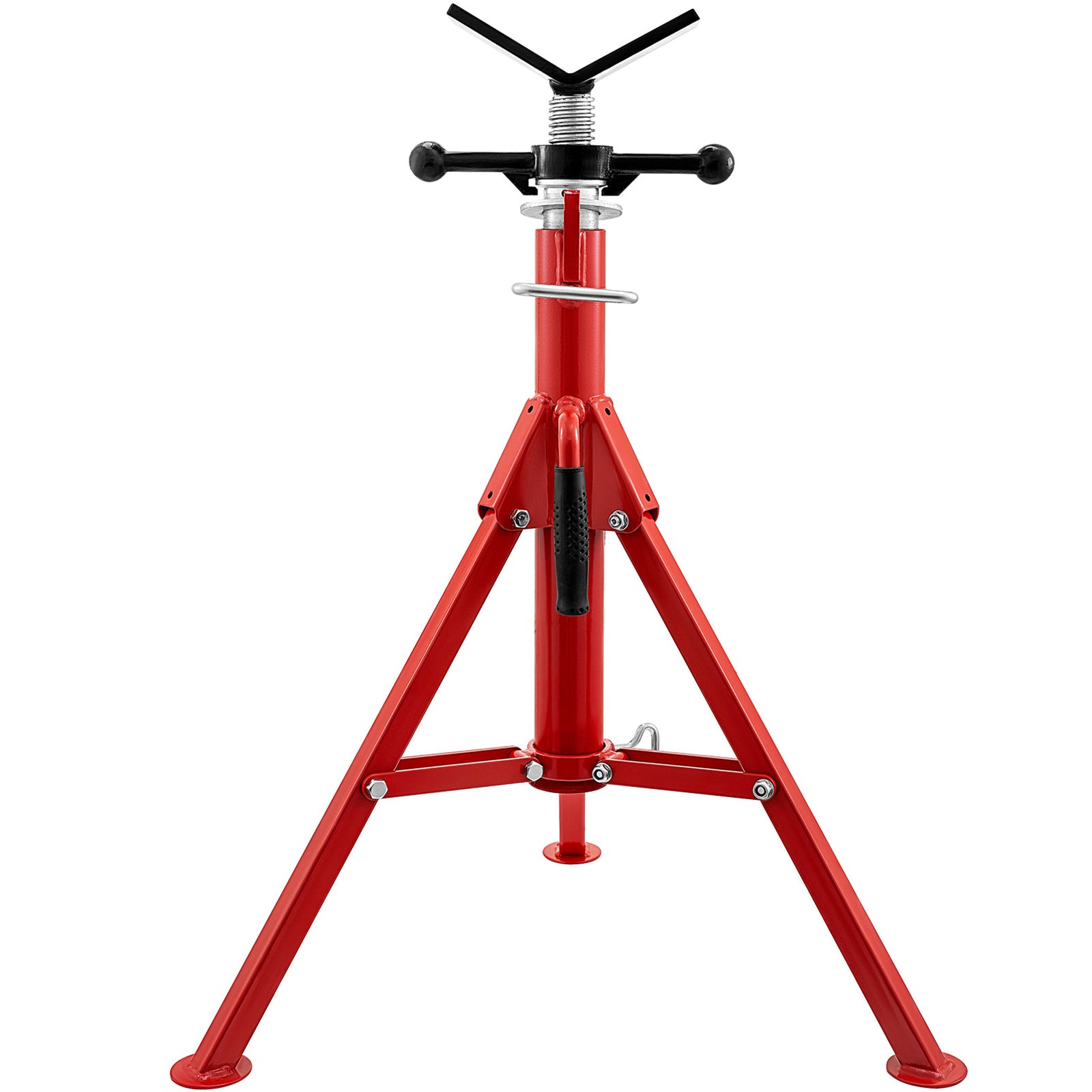 V Head Pipe Stand 1/8"-12" Capacity,Adjustable Height 28"-52,Pipe Jack Stands 2500 lb. Load Capacity,Portable Folding Pipe Stands, Carbon Steel Body More Durable