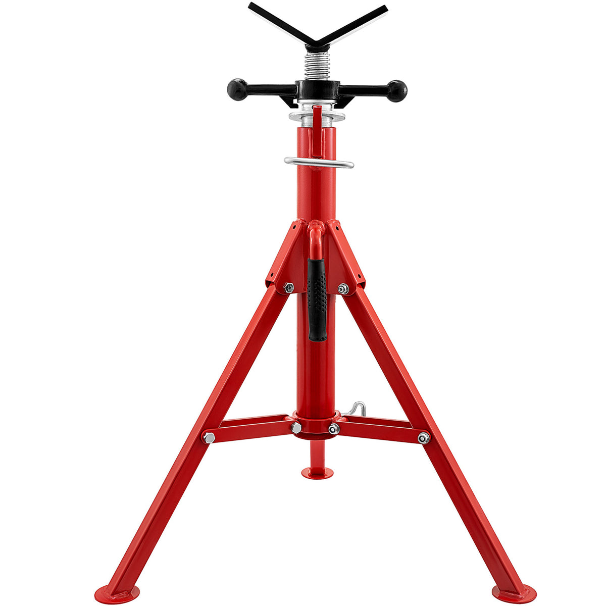 V Head Pipe Stand 1/8"-12" Capacity,Adjustable Height 28"-52,Pipe Jack Stands 2500 lb. Load Capacity,Portable Folding Pipe Stands, Carbon Steel Body More Durable
