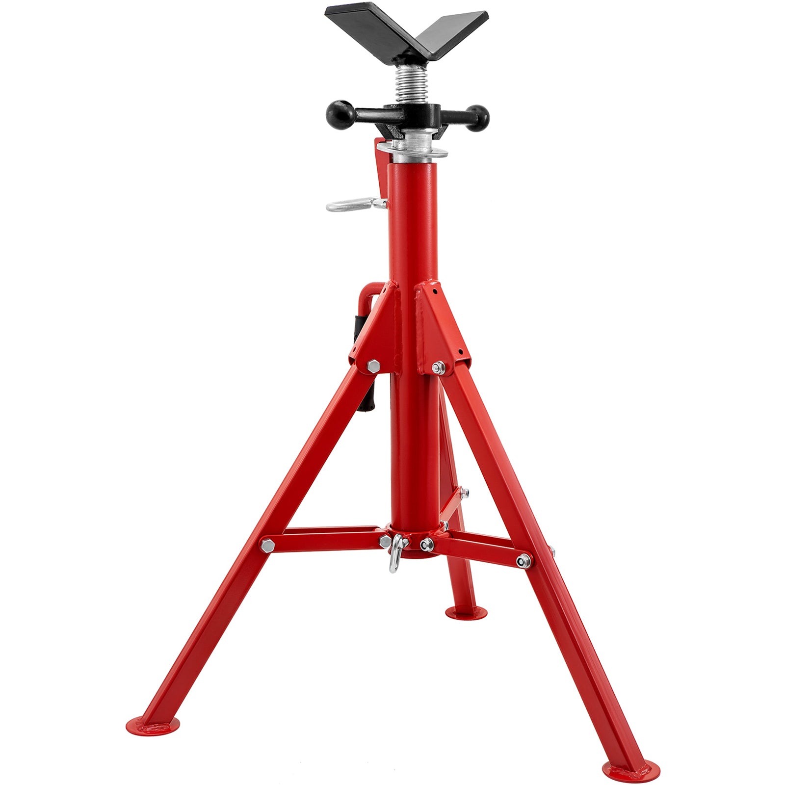 V Head Pipe Stand 1/8"-12" Capacity,Adjustable Height 28"-52,Pipe Jack Stands 2500 lb. Load Capacity,Portable Folding Pipe Stands, Carbon Steel Body More Durable
