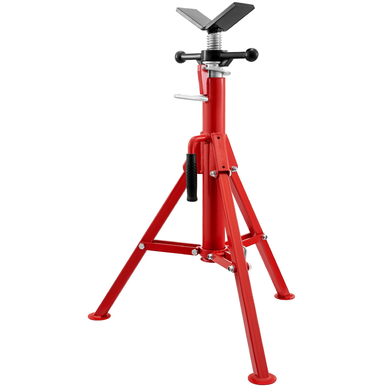 V Head Pipe Stand 1/8"-12" Capacity,Adjustable Height 28"-52,Pipe Jack Stands 2500 lb. Load Capacity,Portable Folding Pipe Stands, Carbon Steel Body More Durable