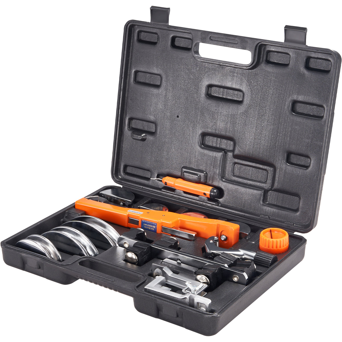 Pipe Tube Bender, 1/4"-7/8" O.D. Ratcheting Tubing Bender, 90° Forward/Reverse Pipes Bending Tools with 7 Dies and Pipe Cutter for HVAC Air Conditioning Refrigerator Repair