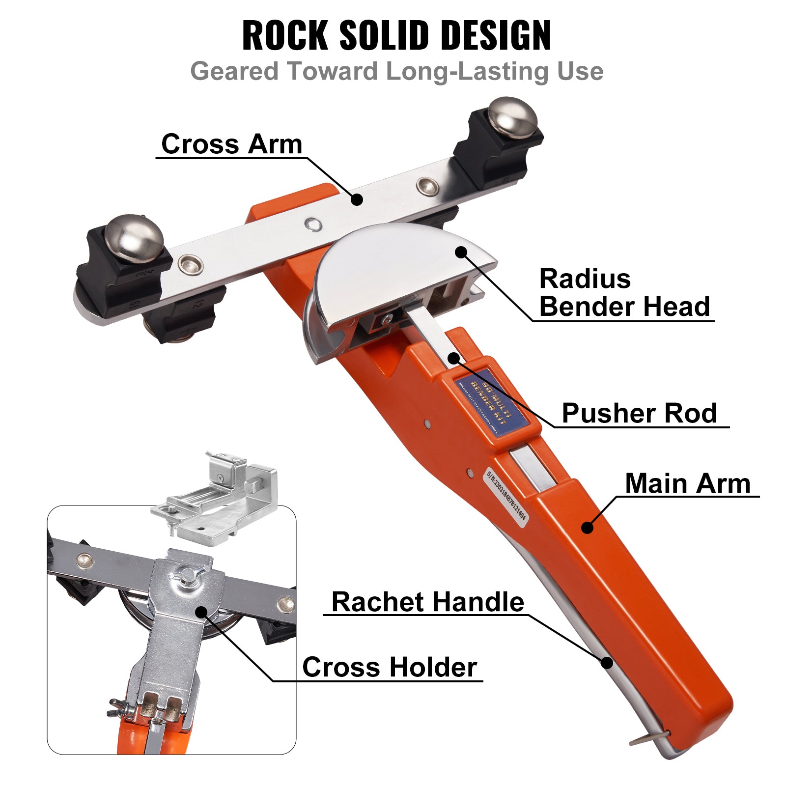 Pipe Tube Bender, 1/4"-7/8" O.D. Ratcheting Tubing Bender, 90° Forward/Reverse Pipes Bending Tools with 7 Dies and Pipe Cutter for HVAC Air Conditioning Refrigerator Repair