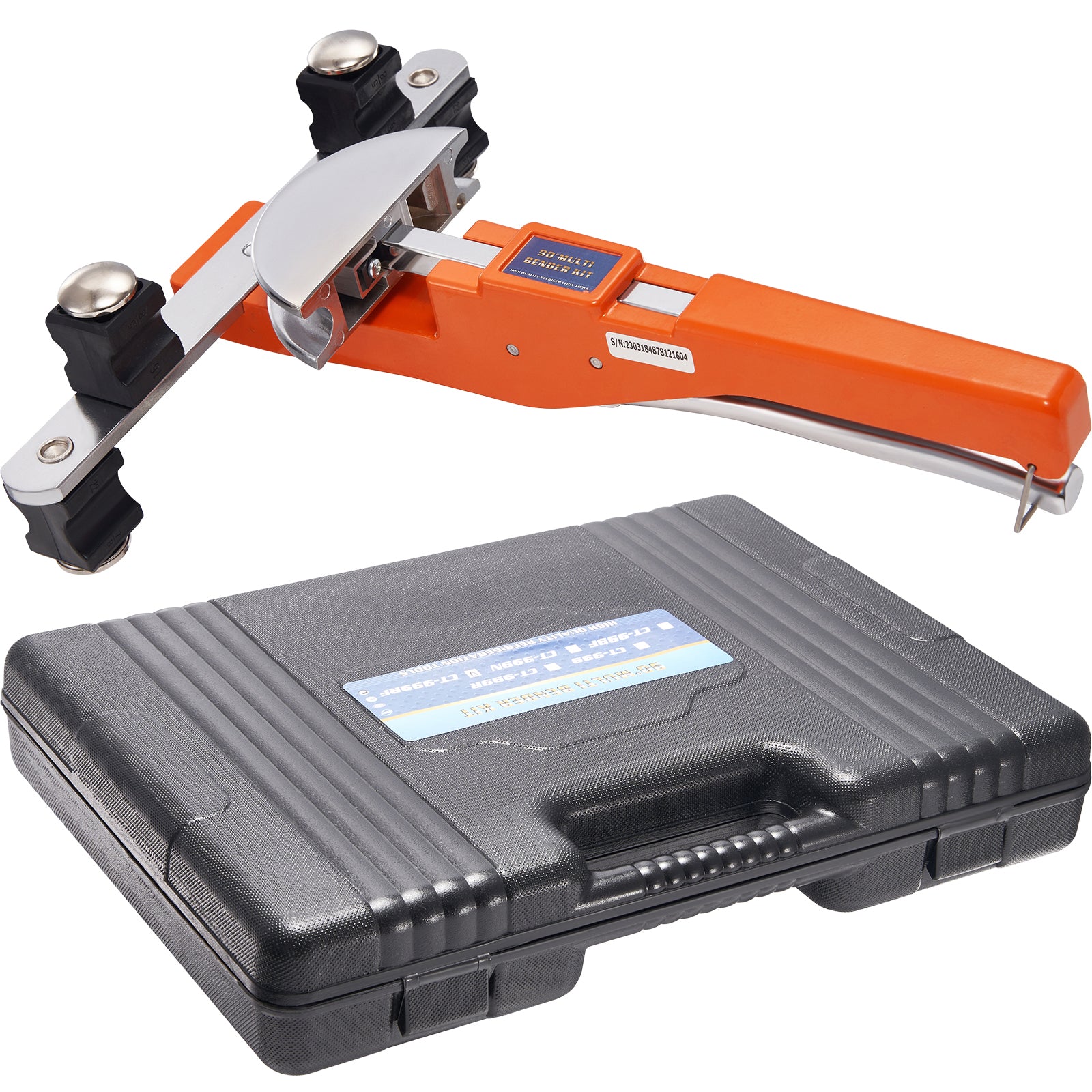 Pipe Tube Bender, 1/4"-7/8" O.D. Ratcheting Tubing Bender, 90° Forward/Reverse Pipes Bending Tools with 7 Dies and Pipe Cutter for HVAC Air Conditioning Refrigerator Repair