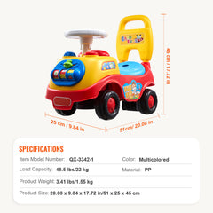 Ride On Push Car for Toddlers, Ages 1-3, Ride Racer, Sit to Stand Toddler Ride On Toy, Classic Kids Ride On Car with Music Steering Wheel, Horn & Under Seat Storage, Ride On Toy for Boys Girls