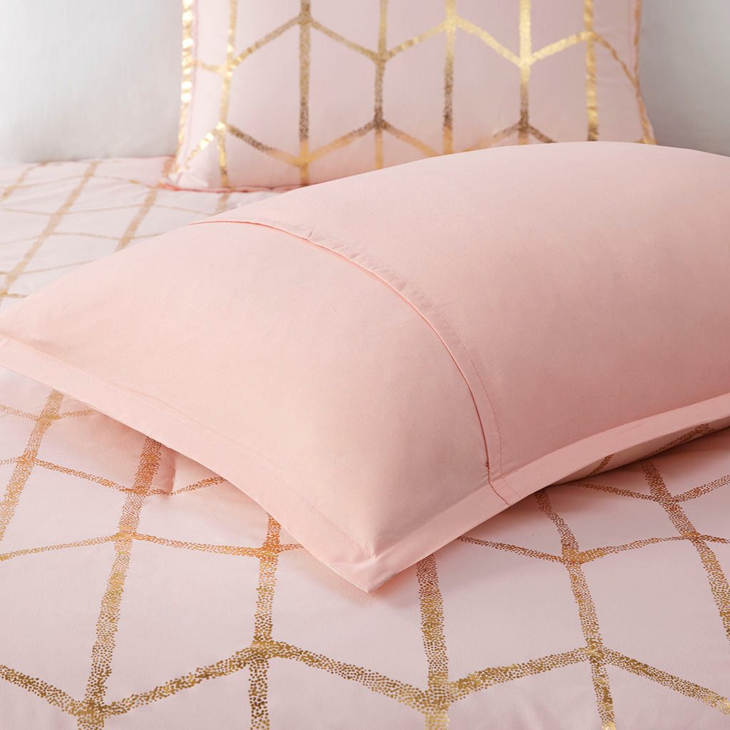 Full/Queen Metallic Printed Comforter Set