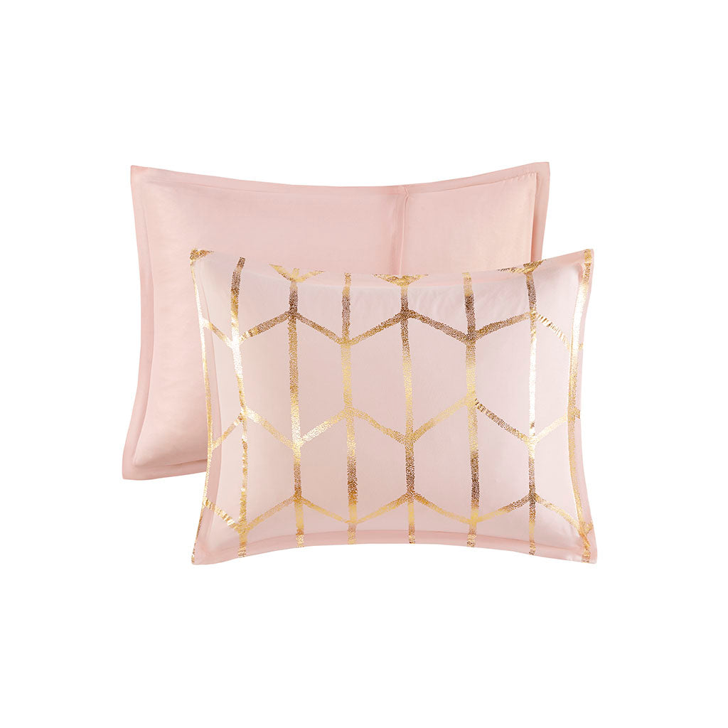 Full/Queen Metallic Printed Comforter Set