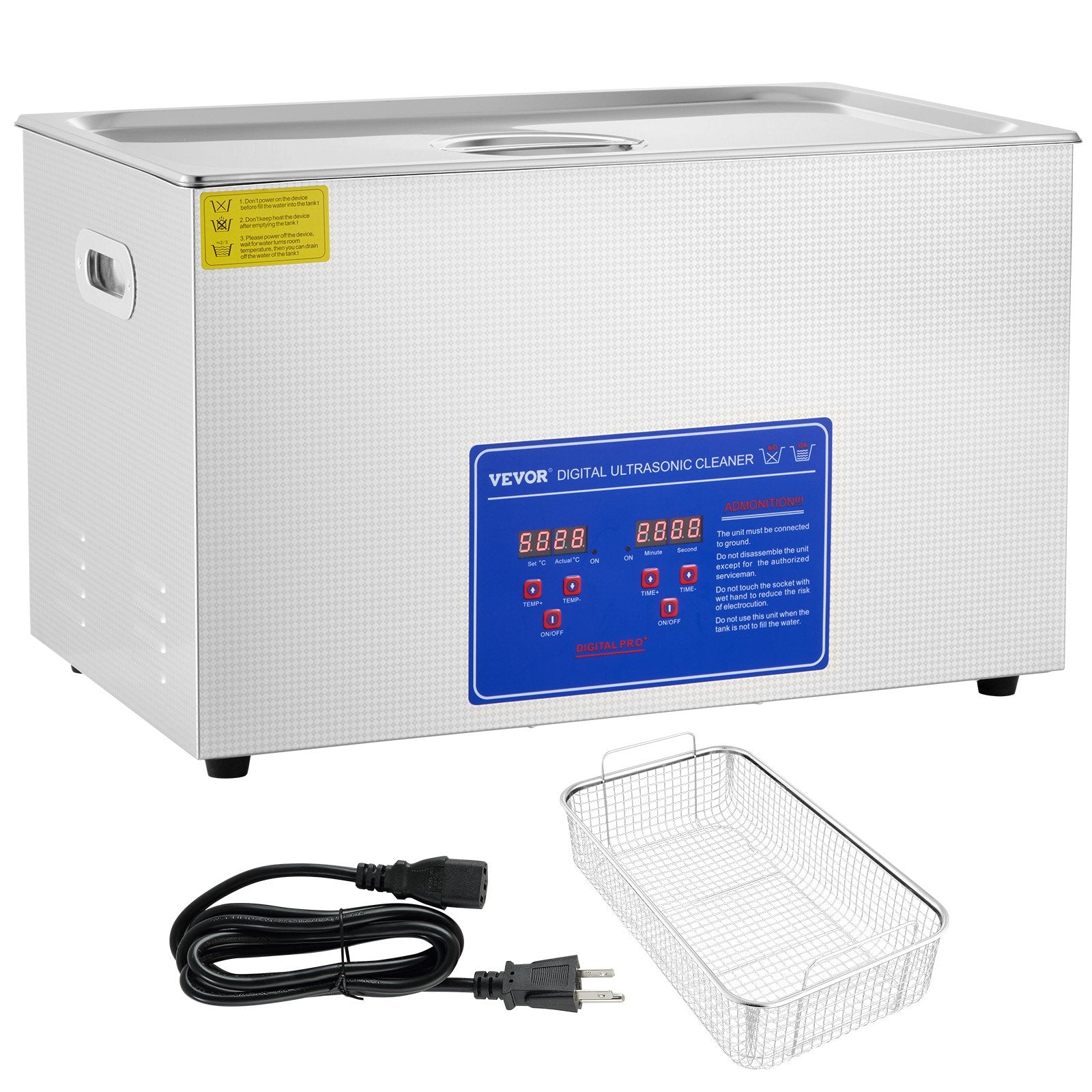 Ultrasonic Cleaner 30L Ultrasonic Cleaner for Cleaning Eyeglasses Dentures Commercial Industrial Ultrasonic Cleaner with Digital Heater Timer and Cleaner Basket (30 Liter)