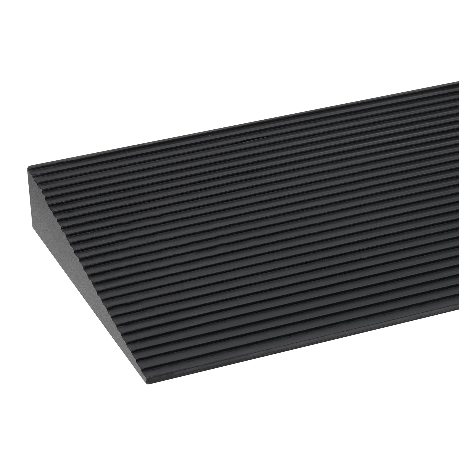 1.6" Rise Cuttable Threshold Ramp for Sweeping Robot, 35.4" Wide Natural Rubber Wheelchair Ramp, Non-Slip Solid Rubber Ramp with Double-Sided Tape for Doorways, Driveways, Bathroom, Smooth Tile