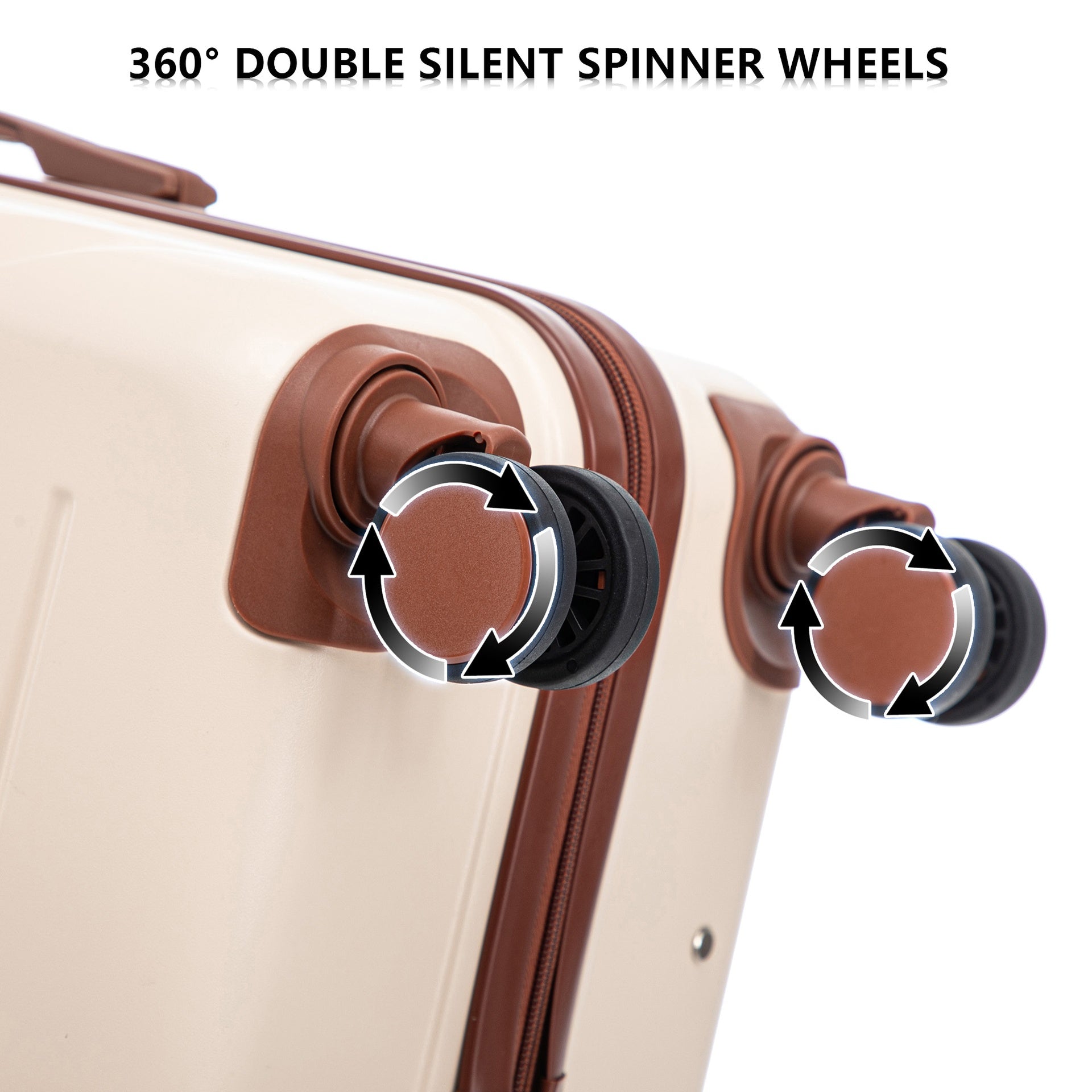 HIFINE TOURIST 20"/24"/28" 3 pcs/set in ABS Spinner Wheel Luggage, Matching Color , With Combination Lock (Beige)