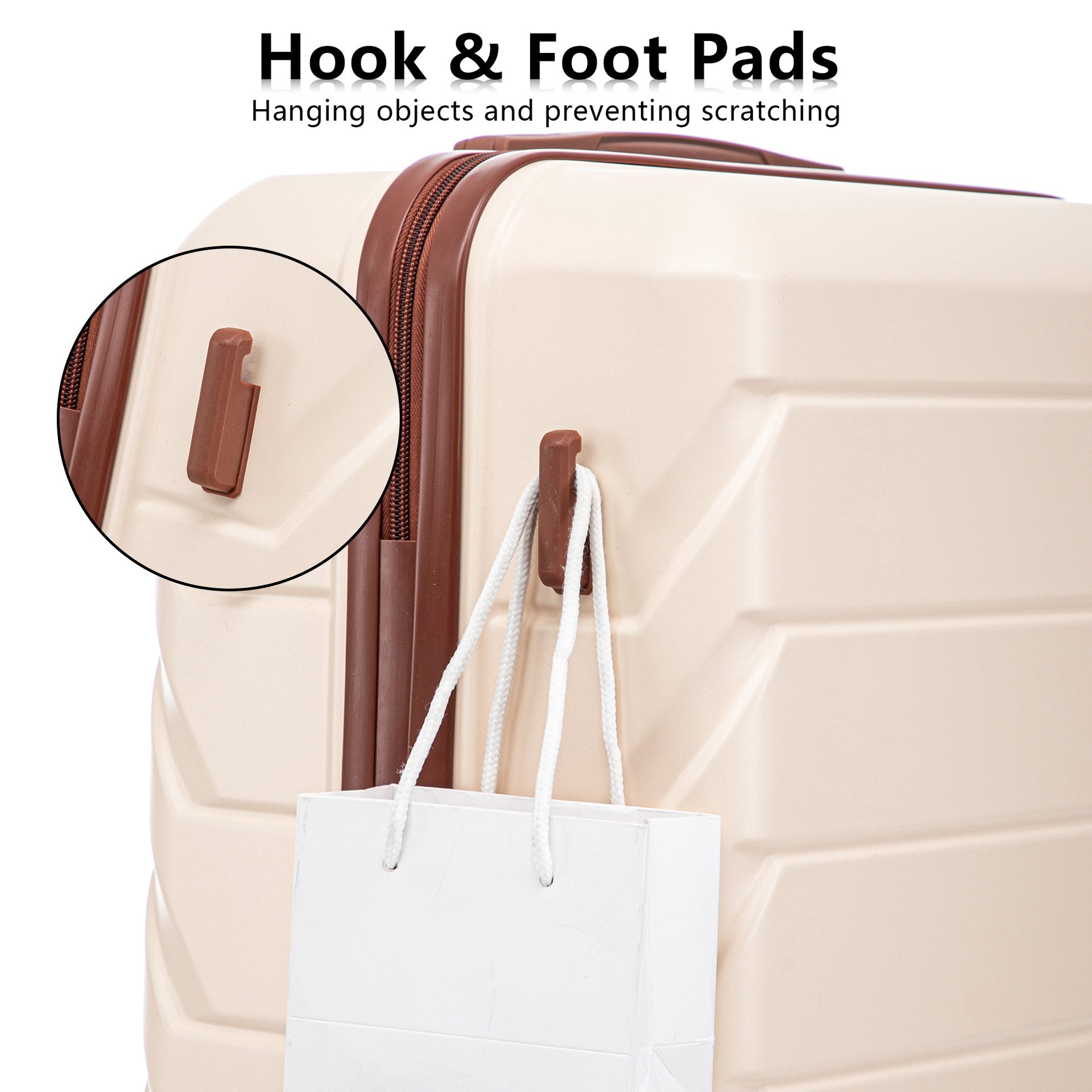 HIFINE TOURIST 20"/24"/28" 3 pcs/set in ABS Spinner Wheel Luggage, Matching Color , With Combination Lock (Beige)