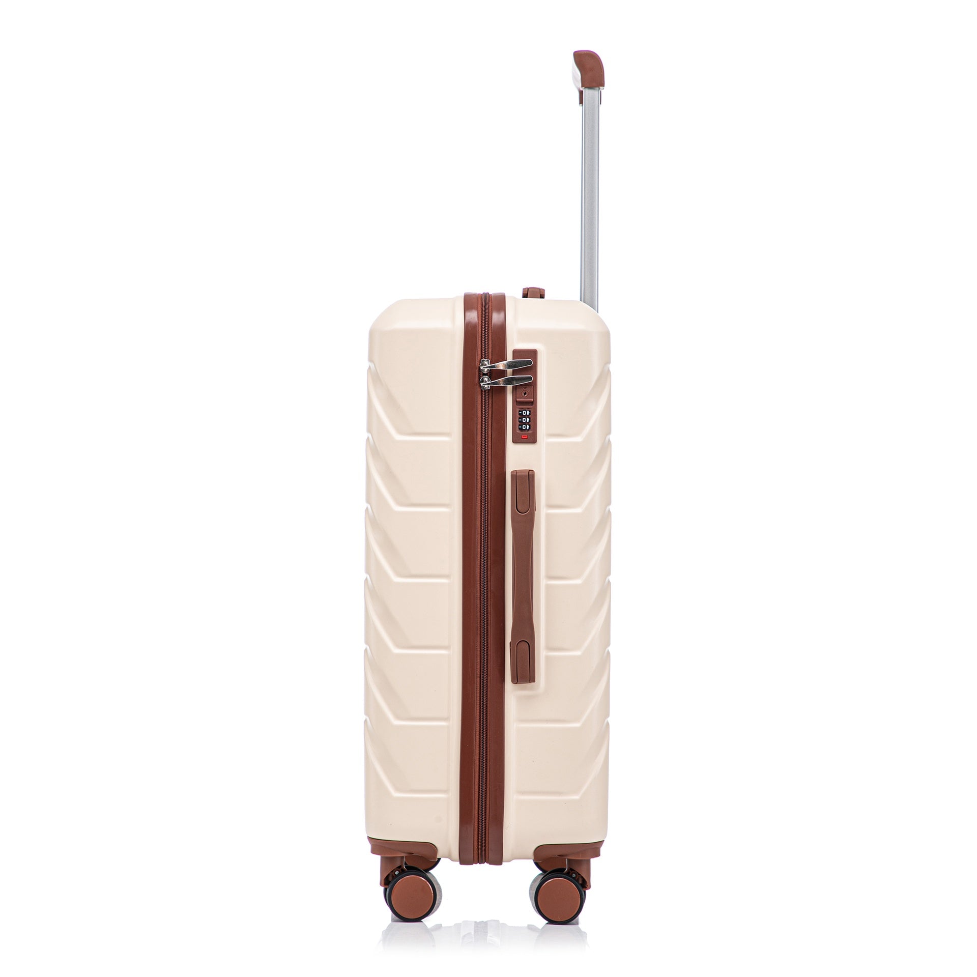 HIFINE TOURIST 20"/24"/28" 3 pcs/set in ABS Spinner Wheel Luggage, Matching Color , With Combination Lock (Beige)