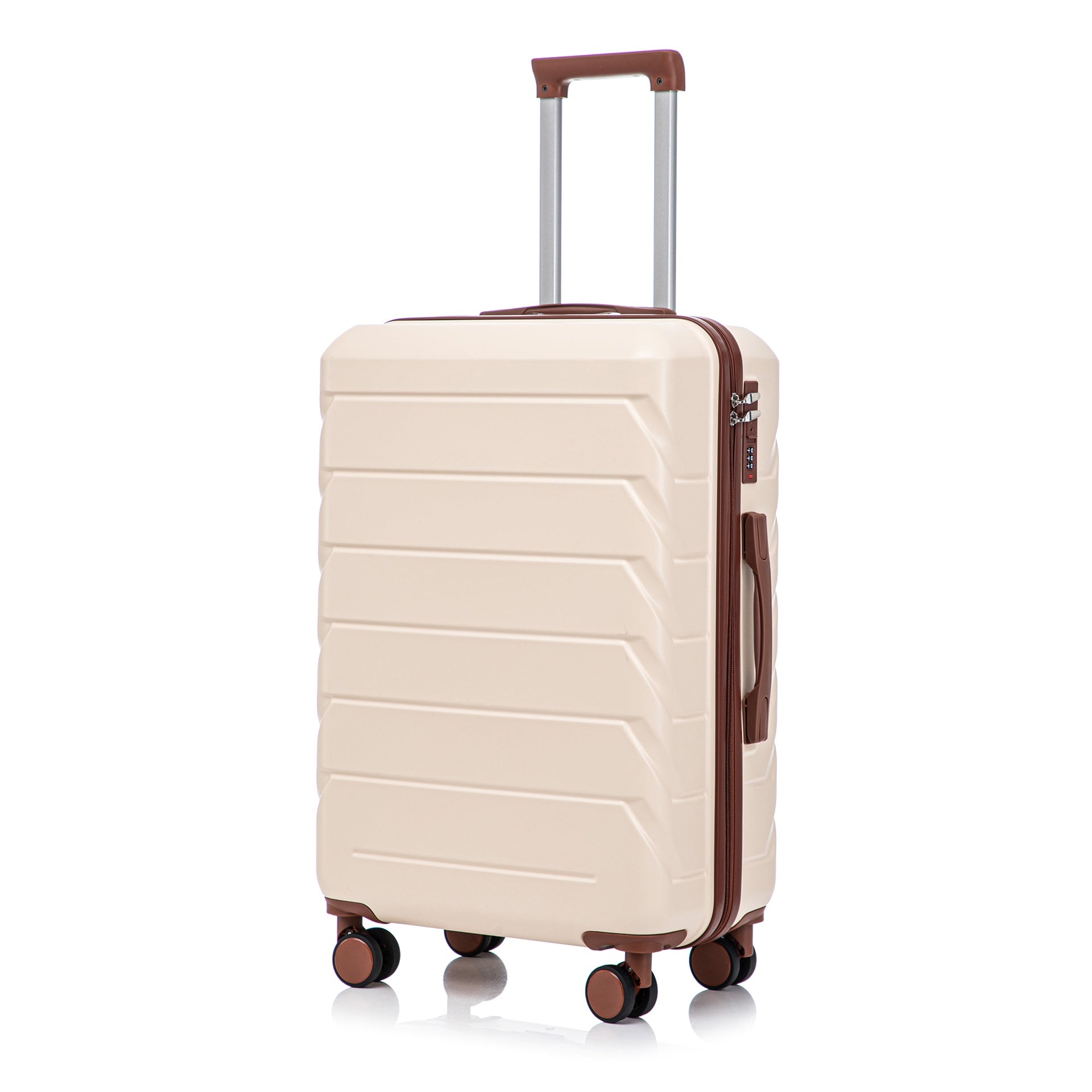 HIFINE TOURIST 20"/24"/28" 3 pcs/set in ABS Spinner Wheel Luggage, Matching Color , With Combination Lock (Beige)