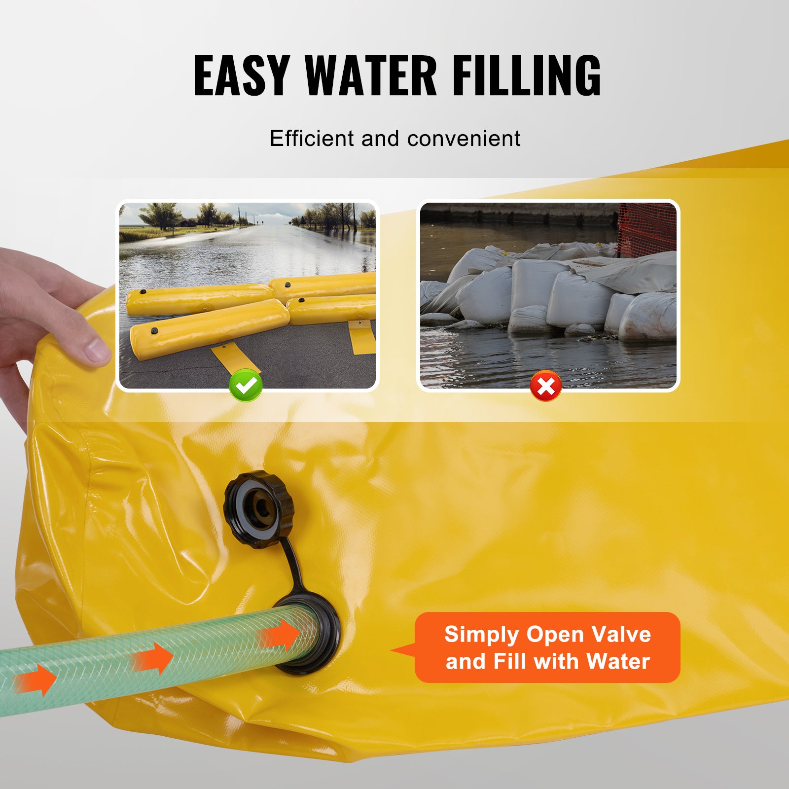 Flood Barriers, Sandbag Alternative Flood Bags 4 Pack,  Flood Barrier for Home, Water Barriers for Flooding, Doorway, Driveway(4FTx6in)