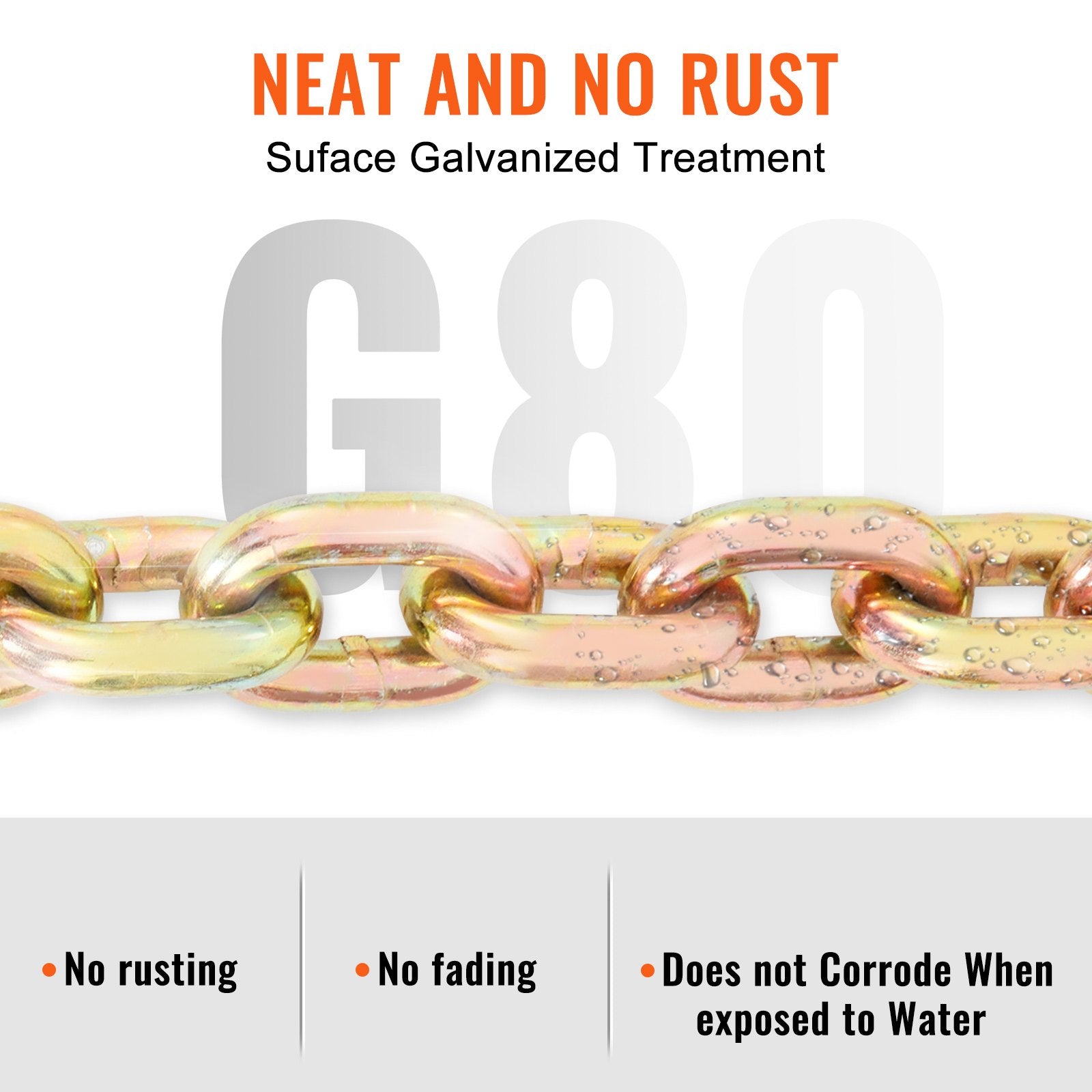 Transport Binder Chain, 7100lbs Working Load Limit, 3/8''x20' G80 Tow Chain Tie Down with Grab Hooks, DOT Certified, Galvanized Coating Manganese Steel for Dock Factory Construction Site, 2 Pack