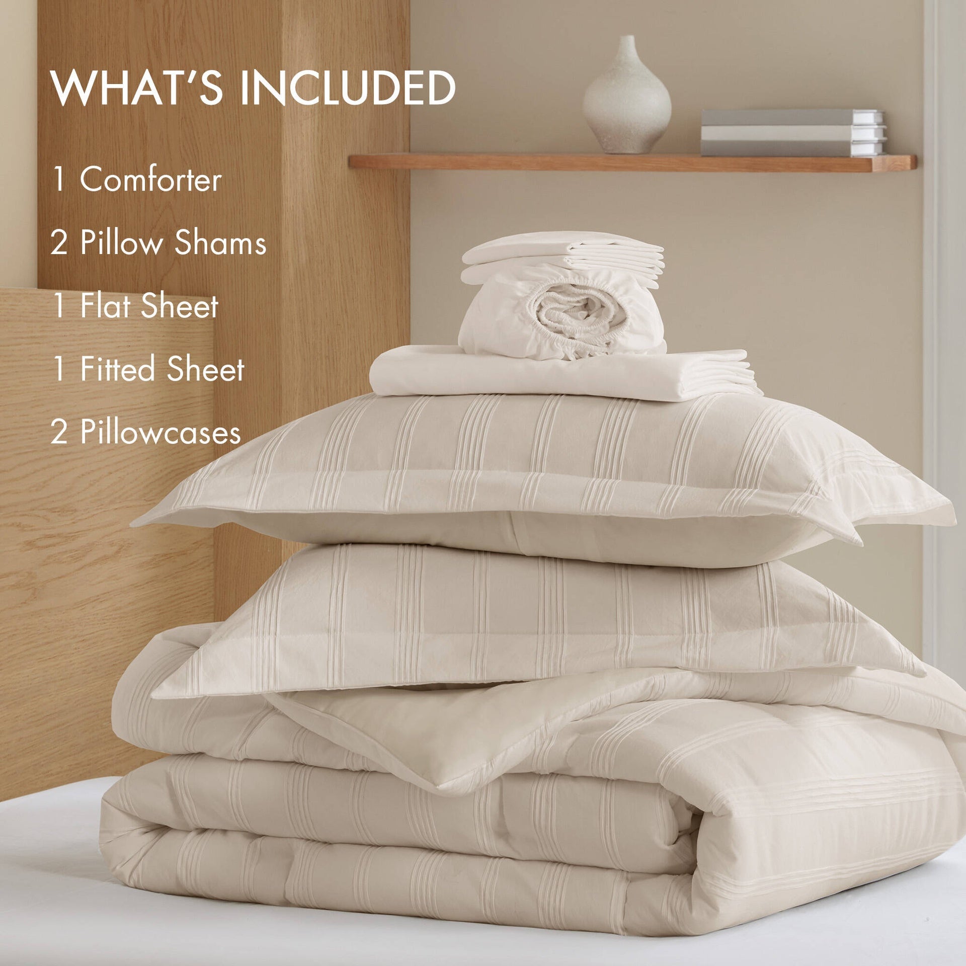 7-Piece Full Woven Striped Comforter Set