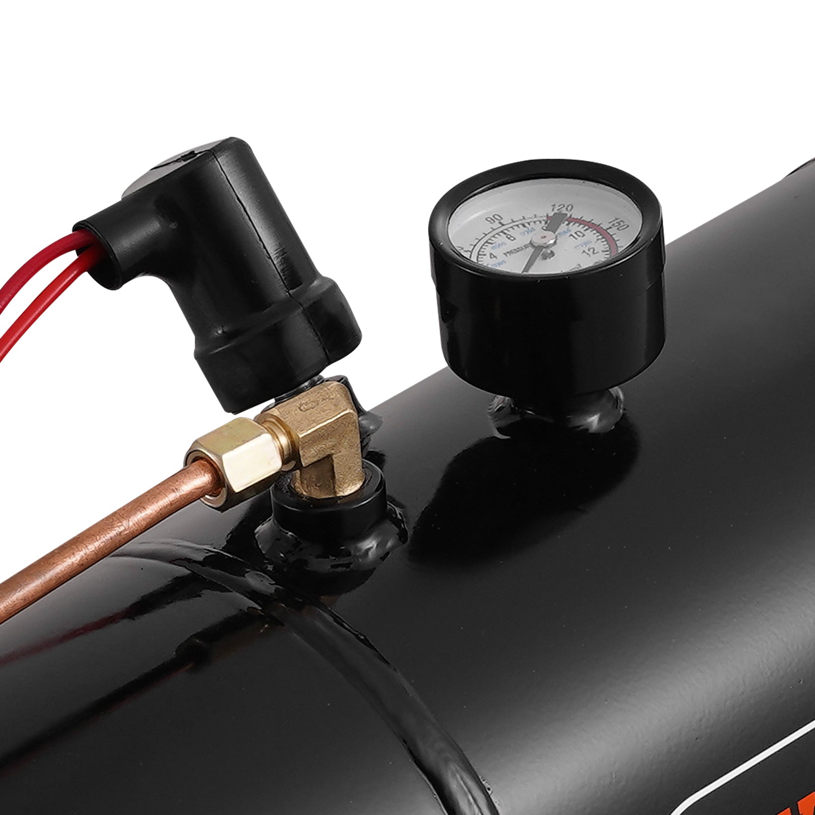 Train Horns Kit, 4 Trumpet Air Horn Kit, 150dB Train Horns for Pickup Trucks, 12V 120 psi Air Compressor 0.8 Gal/3 L Tank with Gauge for Any 12V Vehicle Car Truck Train Van Boat