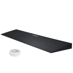 1.2" Rise Cuttable Threshold Ramp for Sweeping Robot, 35.4" Wide Natural Rubber Wheelchair Ramp, Non-Slip Solid Rubber Ramp with Double-Sided Tape for Doorways,Driveways,Bathroom,Smooth Tile
