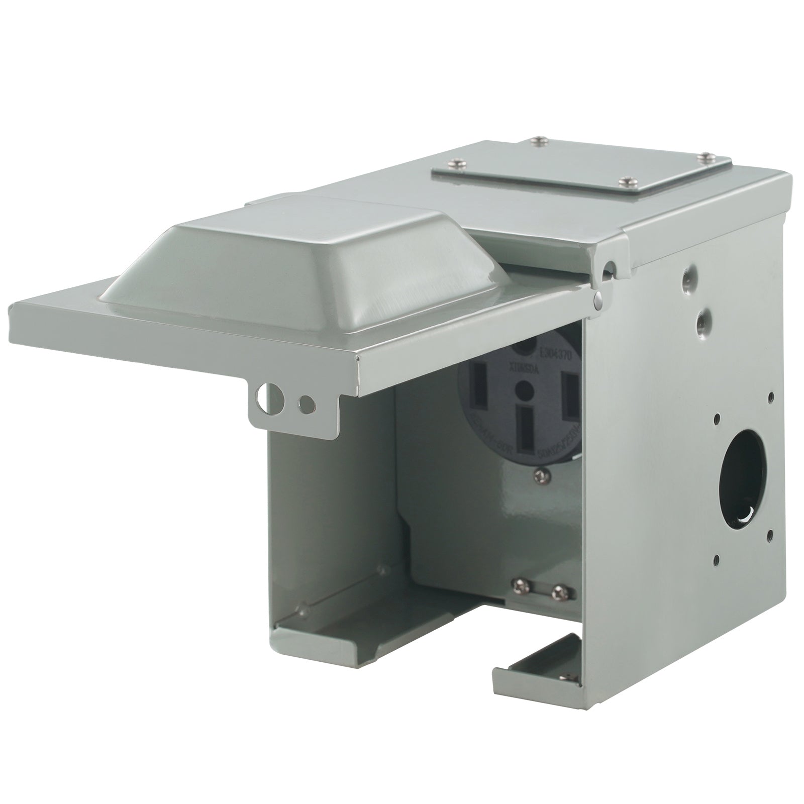 50 Amp RV Power Outlet Box, 125/250 Volt, Enclosed Lockable Outdoor RV Receptacle Box, NEMA 14-50R Weatherproof Electrical Panel, for RV Camper Trailer Motorhome Tested to UL Standards