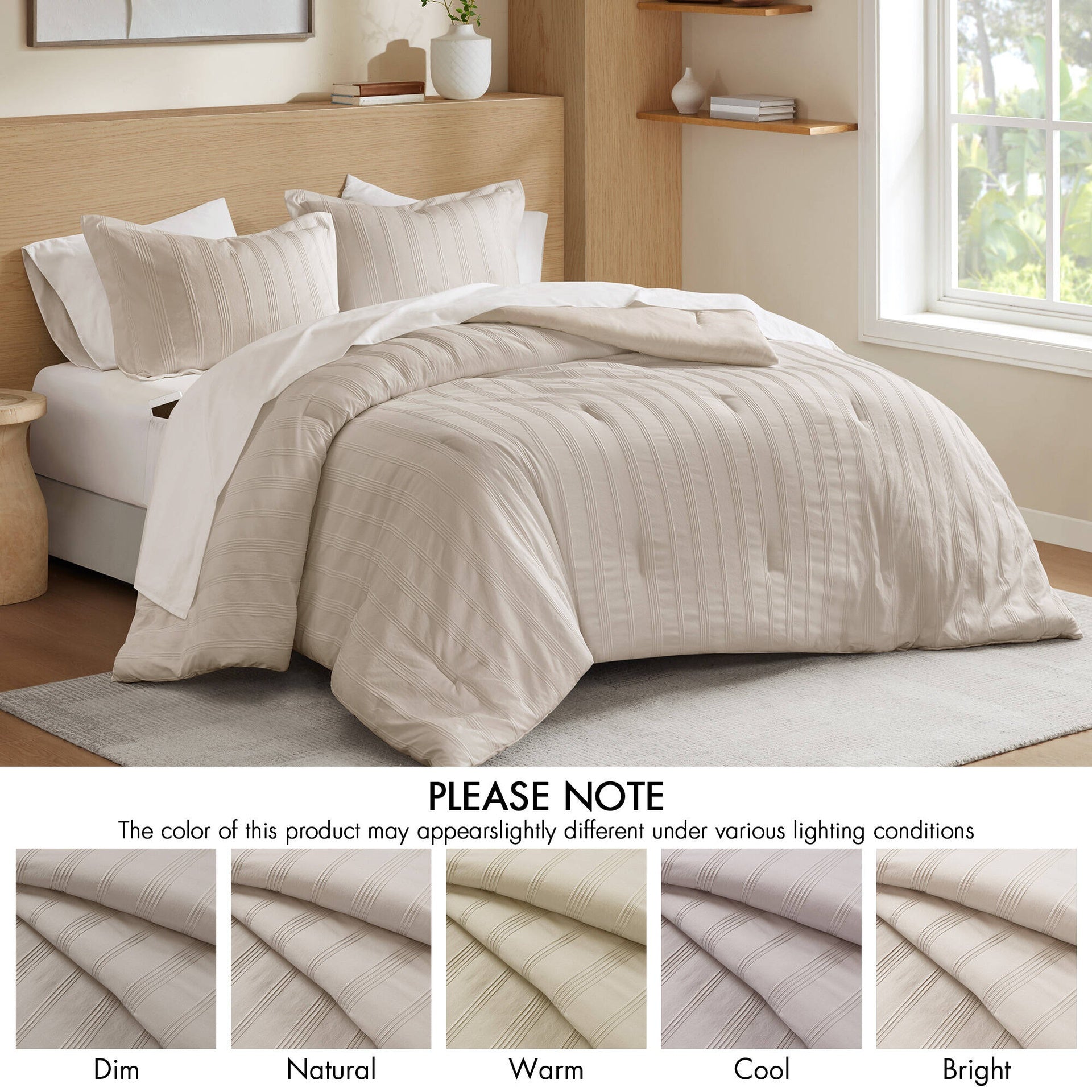7-Piece Queen Woven Striped Comforter Set