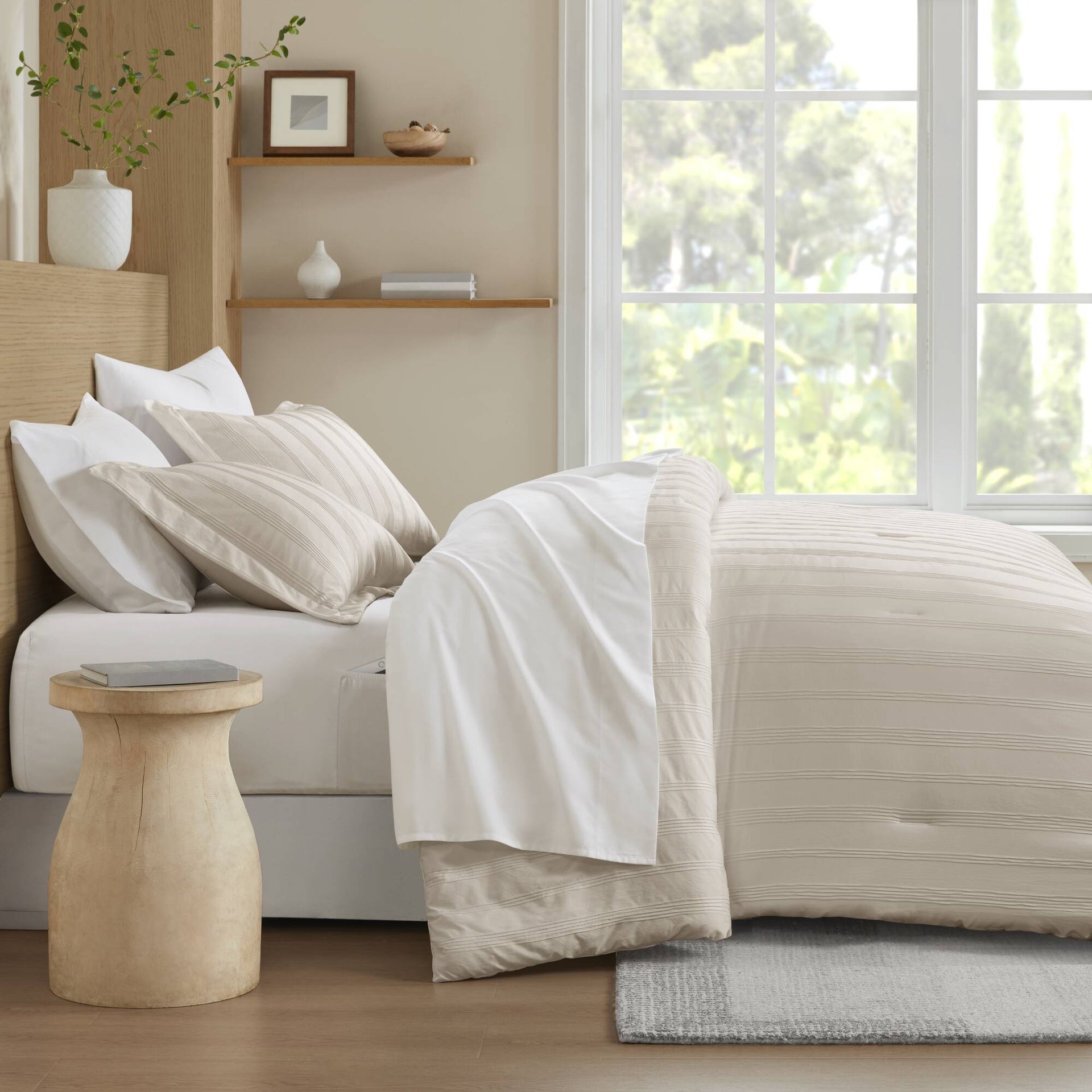 7-Piece Queen Woven Striped Comforter Set