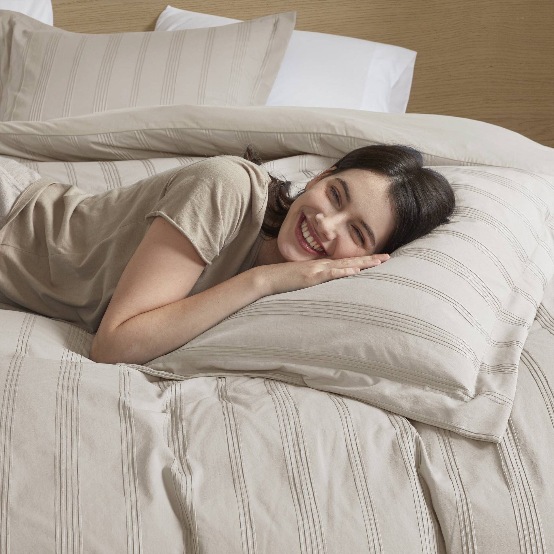 7-Piece Queen Woven Striped Comforter Set