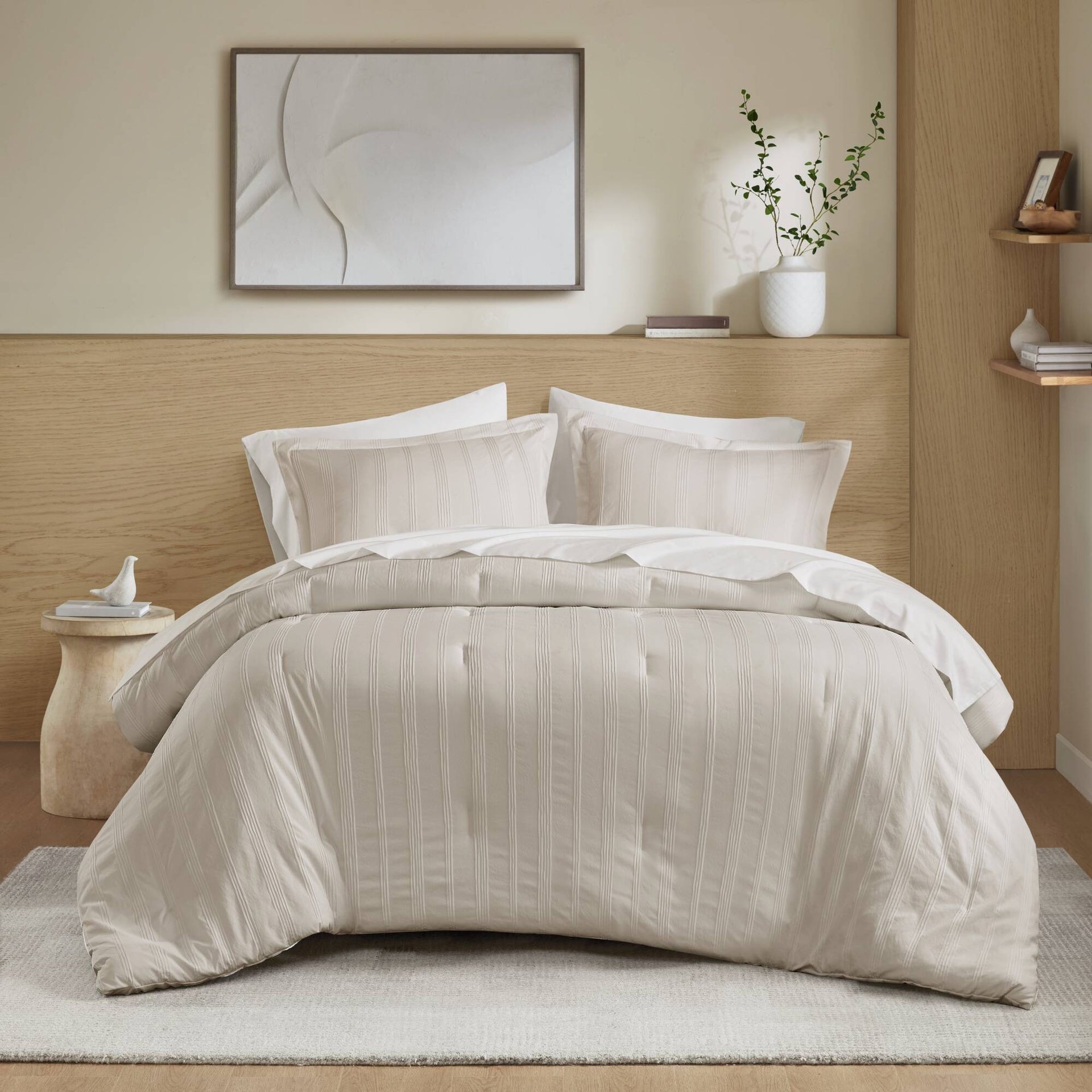 7-Piece Queen Woven Striped Comforter Set