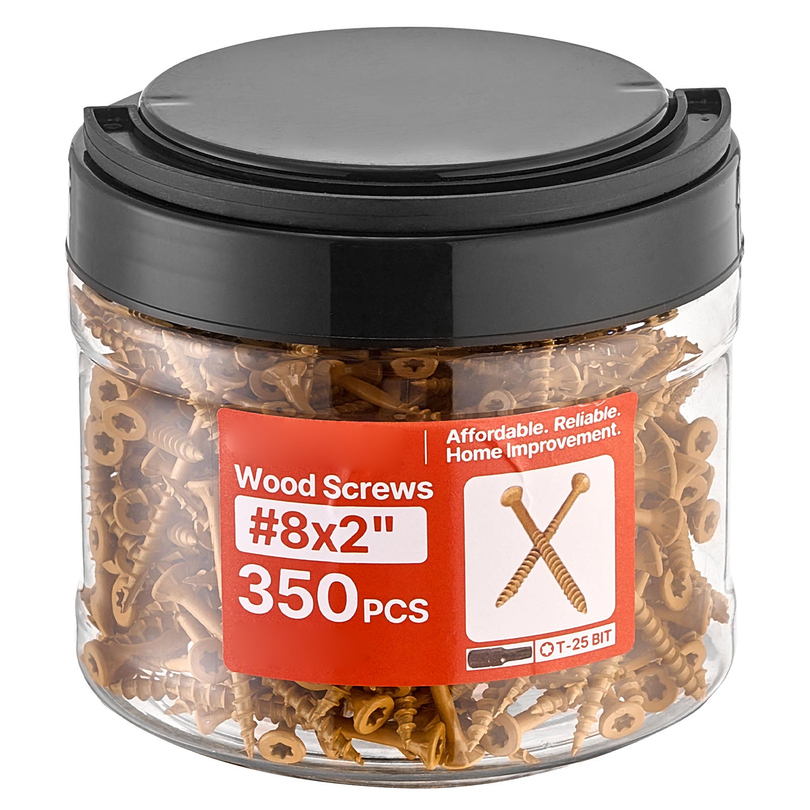 Wood Screws #8 Anti-Rust 2-Inch Outdoor Deck Screws 350PCS T25/Torx Star Drive