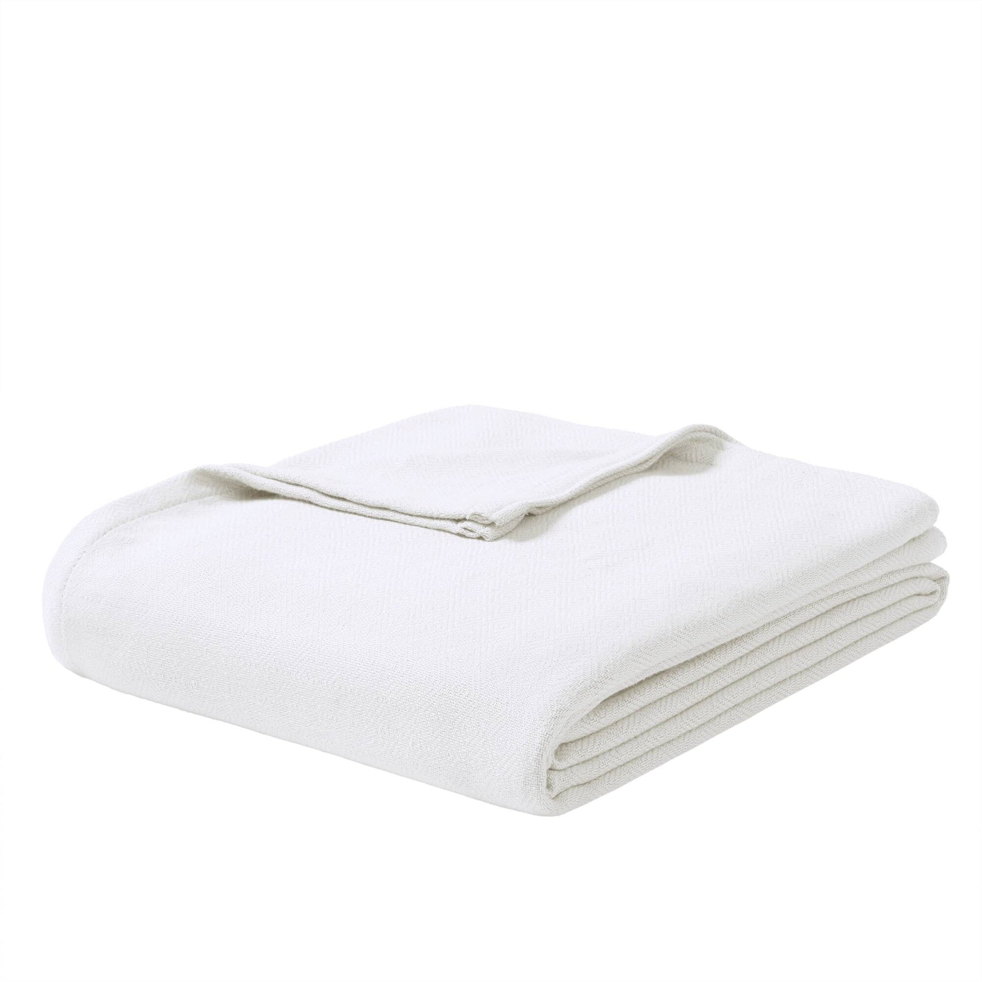 1-Piece King Rayon from Bamboo Cotton Blanket, White