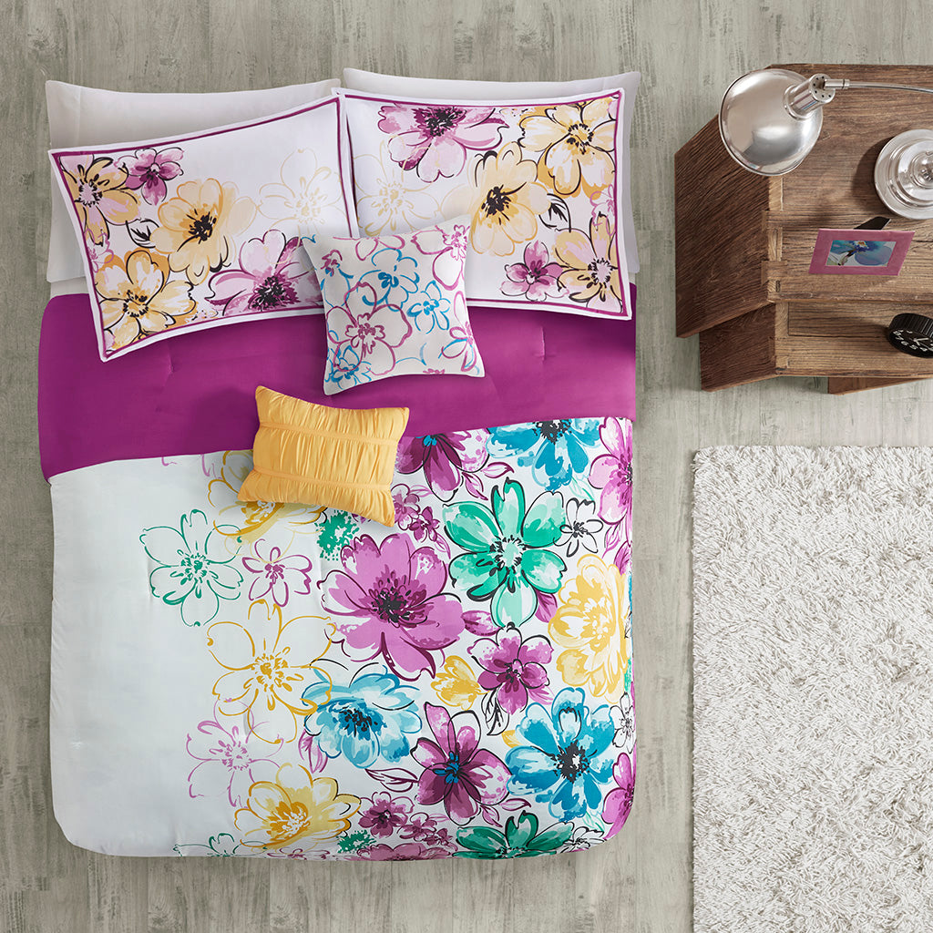 King/Cal King Floral Comforter Set