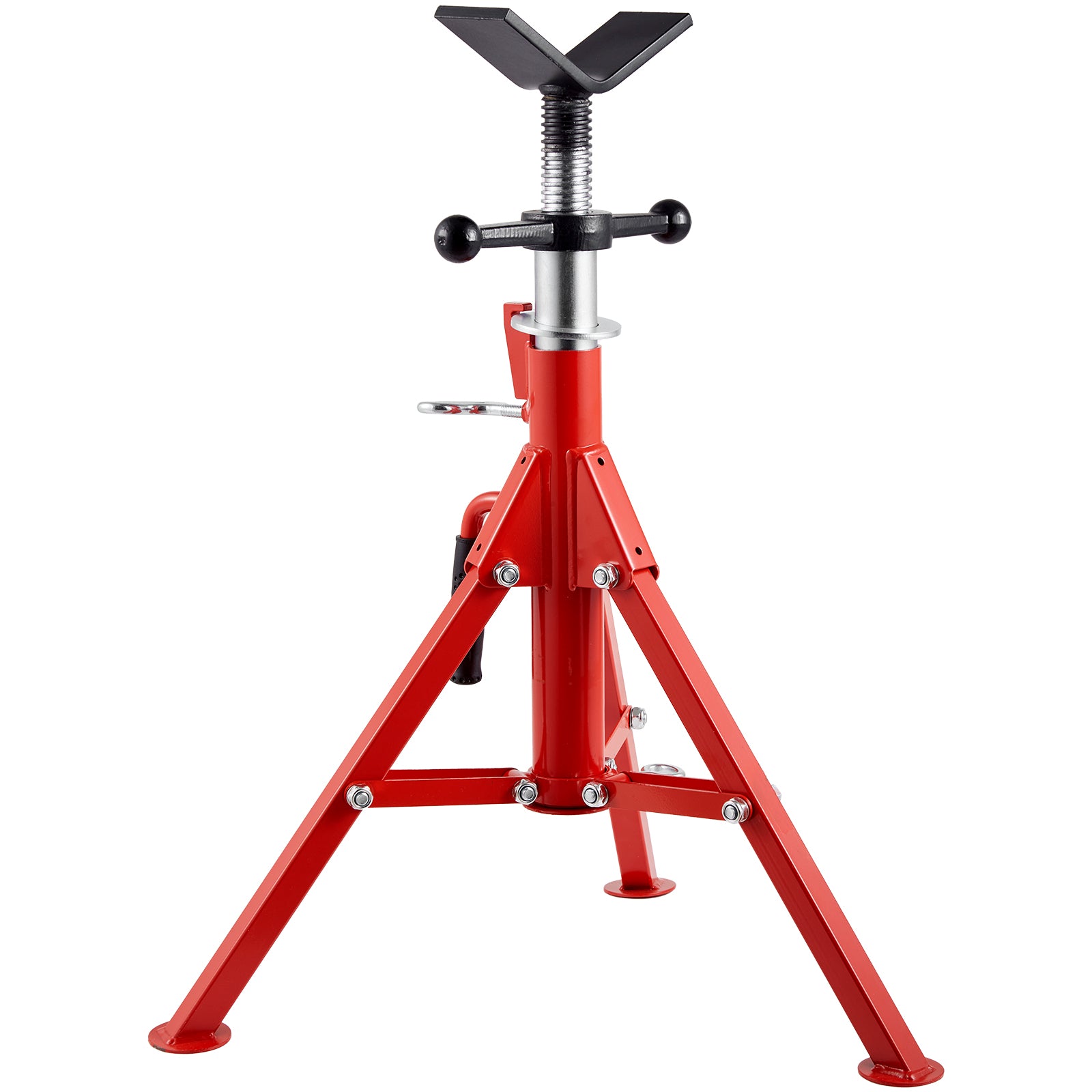 V Head Pipe Stand 1/8"-12" Capacity, Adjustable Height 24"-42", Pipe Jack Stands 2500 lb. Load Capacity, Portable Folding Pipe Stands, Carbon Steel Body More Durable