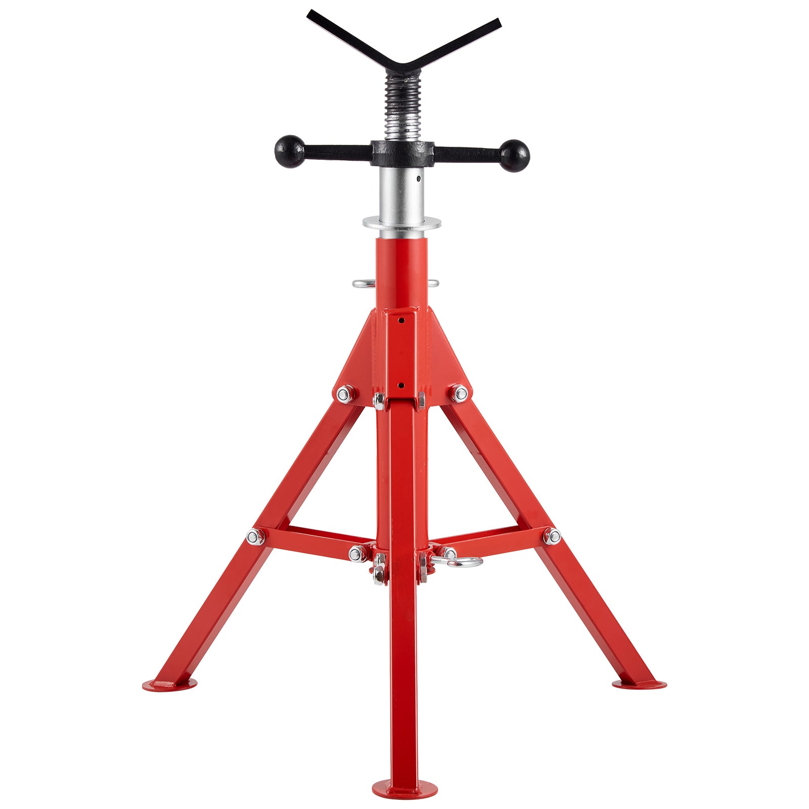 V Head Pipe Stand 1/8"-12" Capacity, Adjustable Height 24"-42", Pipe Jack Stands 2500 lb. Load Capacity, Portable Folding Pipe Stands, Carbon Steel Body More Durable