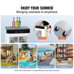 Evaporative Air Cooler, 2100 CFM, 135° Oscillating Swamp Cooler with Adjustable 3 Speeds and 12 H Timer, 7 Gal Portable Air Cooler for 750 Sq.ft, Indoor/Outdoor Use