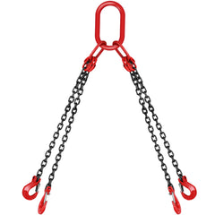 5Ft Chain Sling 5/16 Inch X 5 Ft Engine Lift Chain G80 Alloy Steel Engine Chain Hoist Lifts 3 Ton with 4 Leg Grab Hooks