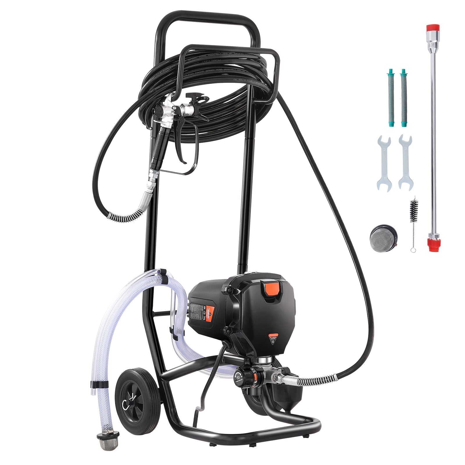 750W Stand Airless Paint Sprayer, 3000PSI High Efficiency Electric Airless Sprayer With Cart, Paint Sprayers for Home Interior and Exterior Furniture and Fences, Fine And Even Painting Effect