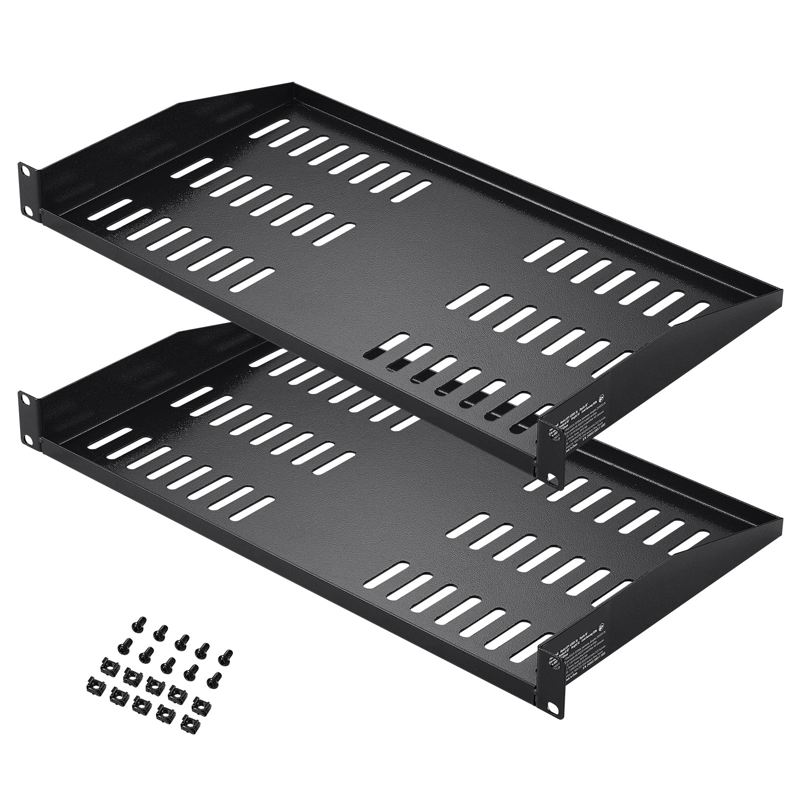2PCS 1U Server Rack Shelf 10"/254 mm Depth Vented Rack Mount Shelf Tray