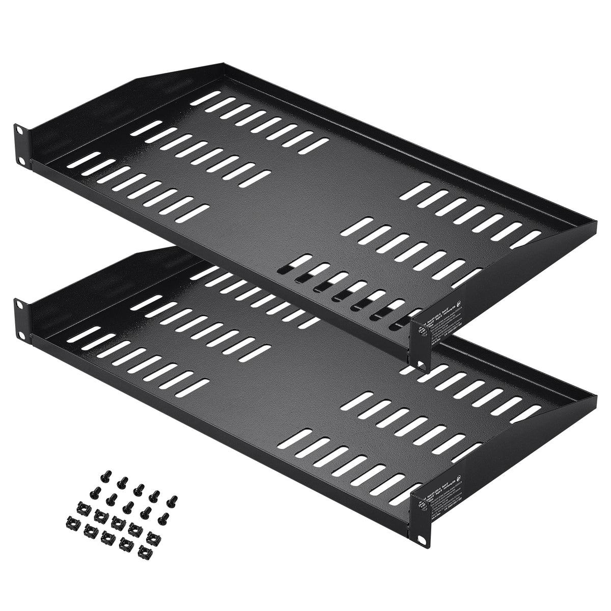 2PCS 1U Server Rack Shelf 10"/254 mm Depth Vented Rack Mount Shelf Tray