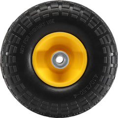 Solid PU Run-Flat Tire Wheel, 10", 2-Pack, 400 lbs Dynamic Load, 450 lbs Static Load, Flat Free Tubeless Tires and Wheels for Hand Truck, Utility Cart, Dollies, Garden Trailers, Various Carts