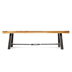 Acacia Wood Outdoor Dining Bench, Patio Backless Bench